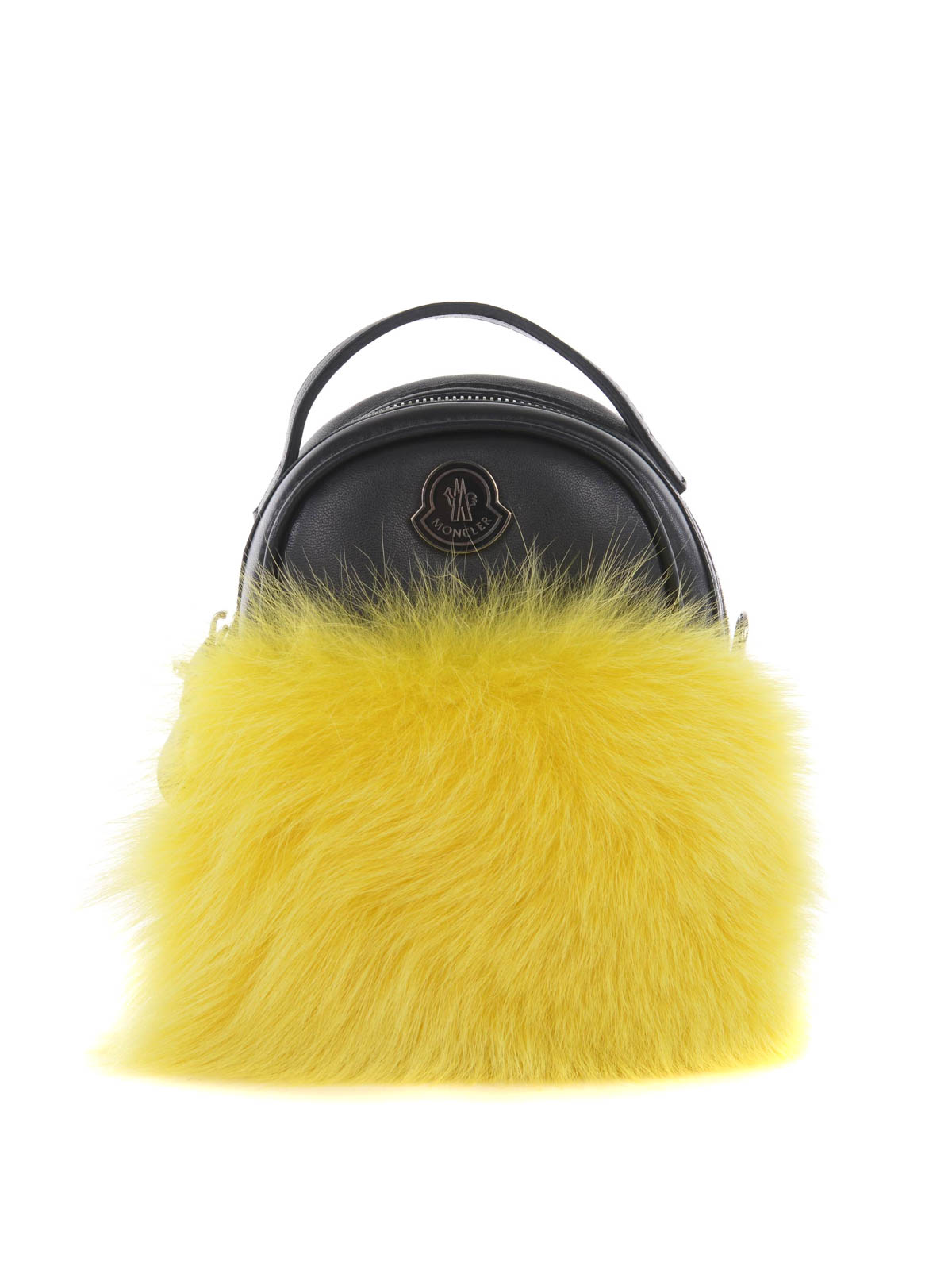 Moncler GEORGINE FUR DETAILED SMALL BAG - Yellow|6540001791102
