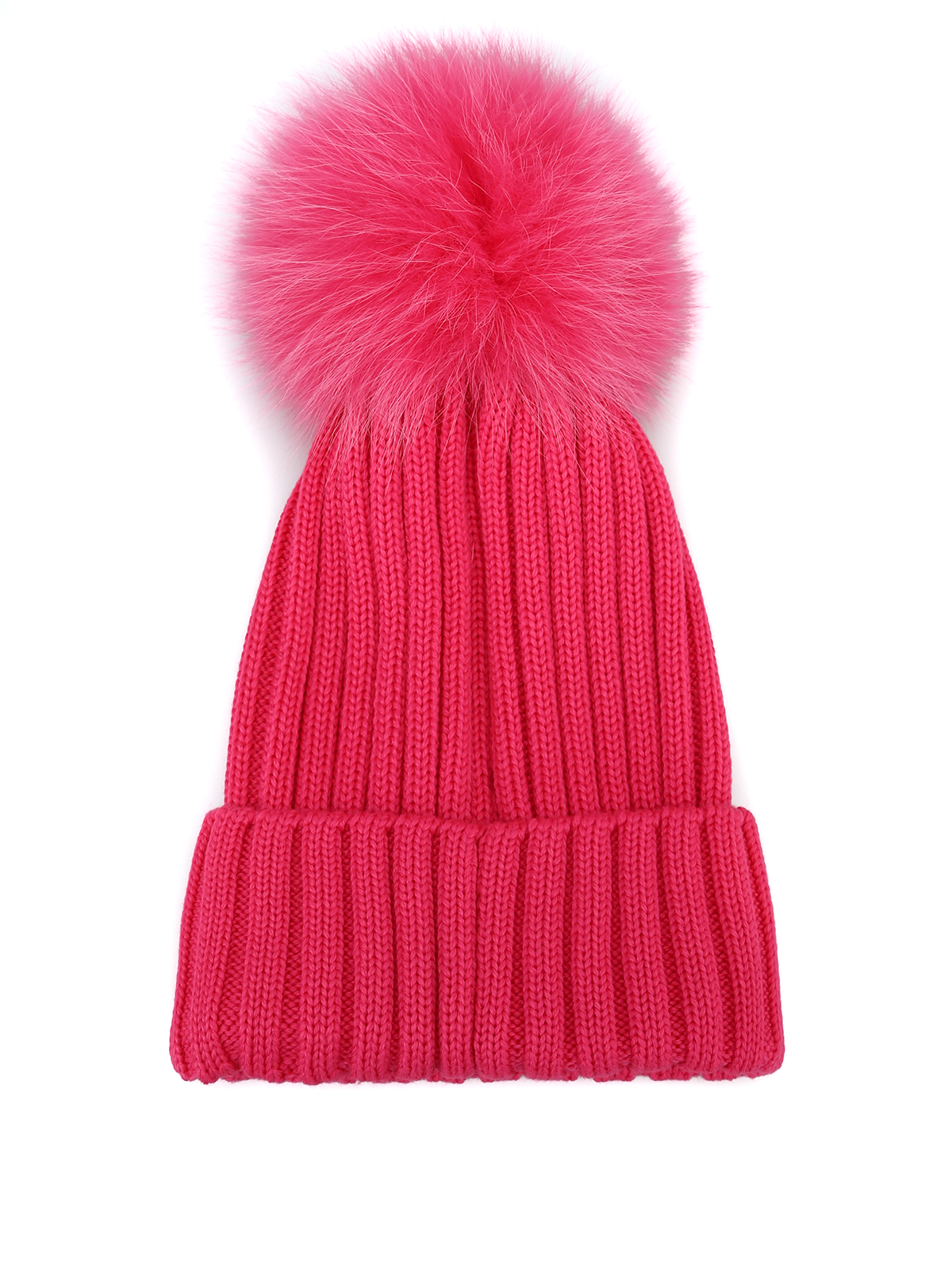 Fuchsia Fur Pom Pom Beanie C.C Kids main image 4