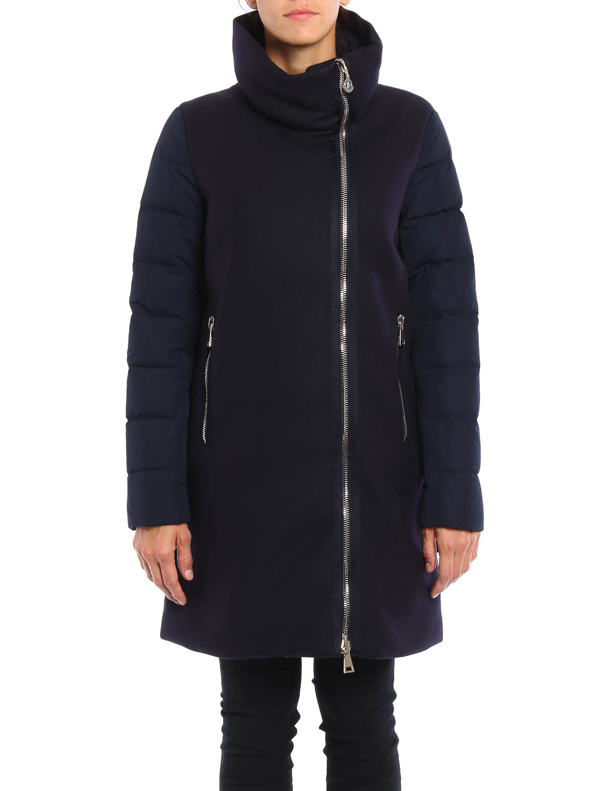 Padded coats Moncler - Aglaia wool and nylon short coat 