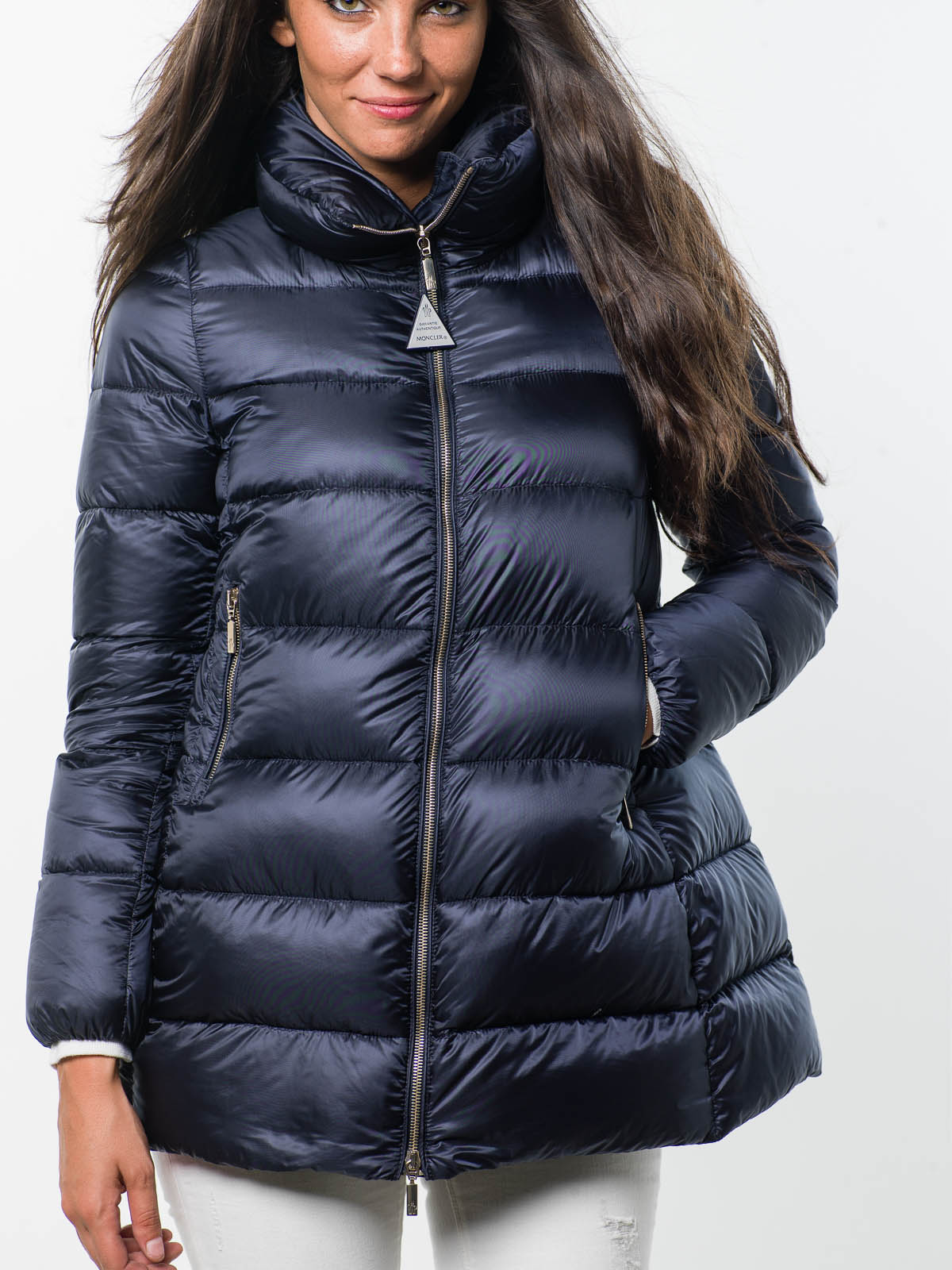 Padded coats Moncler - 'Torcy' quilted short coat blue