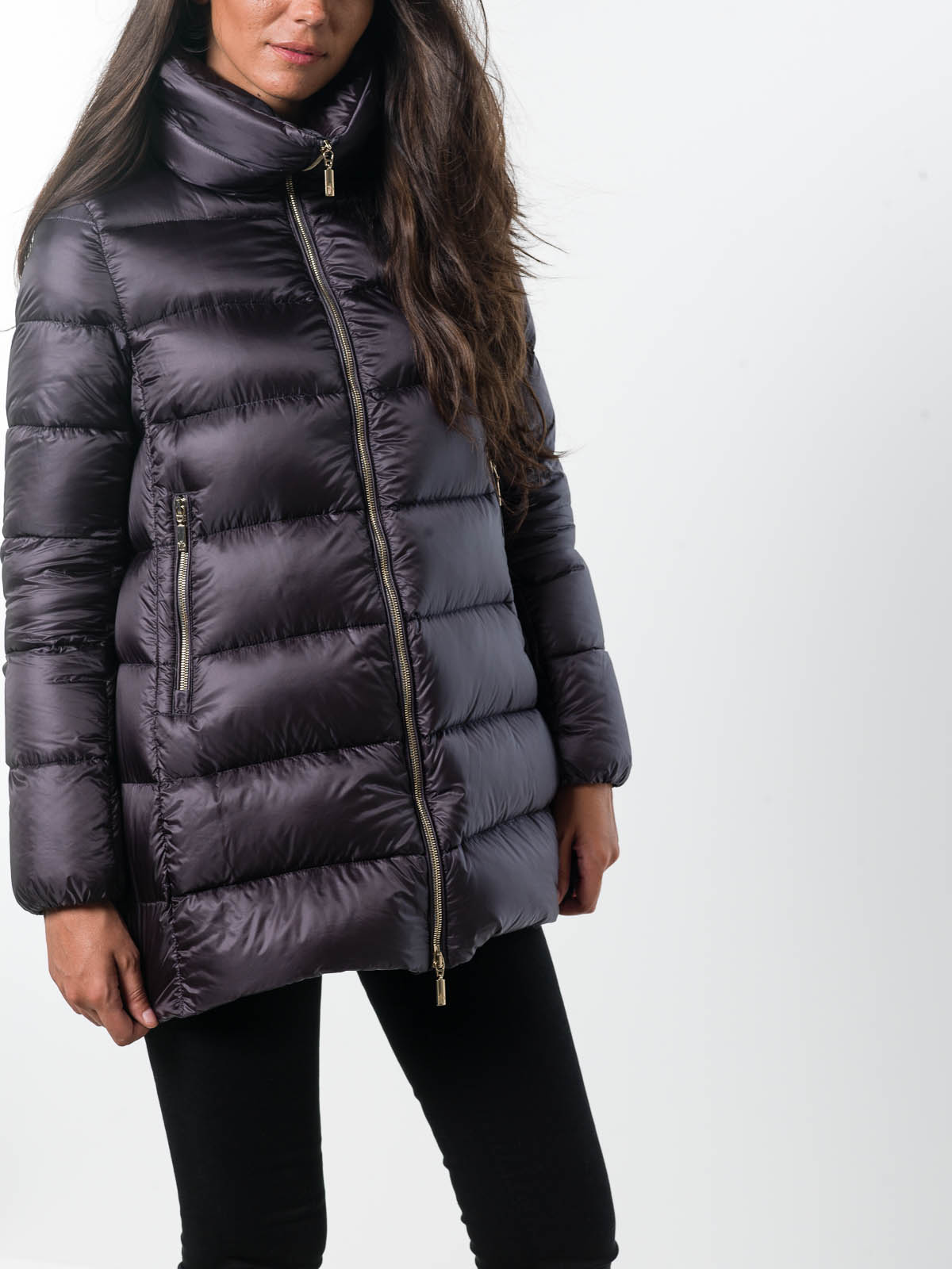 Padded coats Moncler - 'Torcy' quilted short coat grey