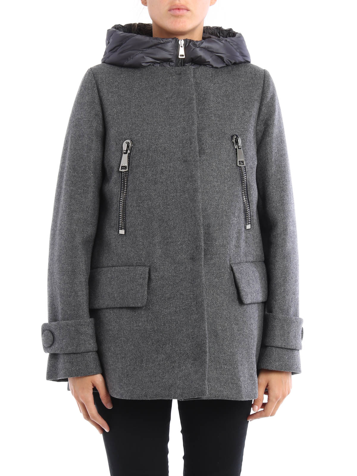 Moncler ショートコート Euphemia - グレー | B2093497150057522930