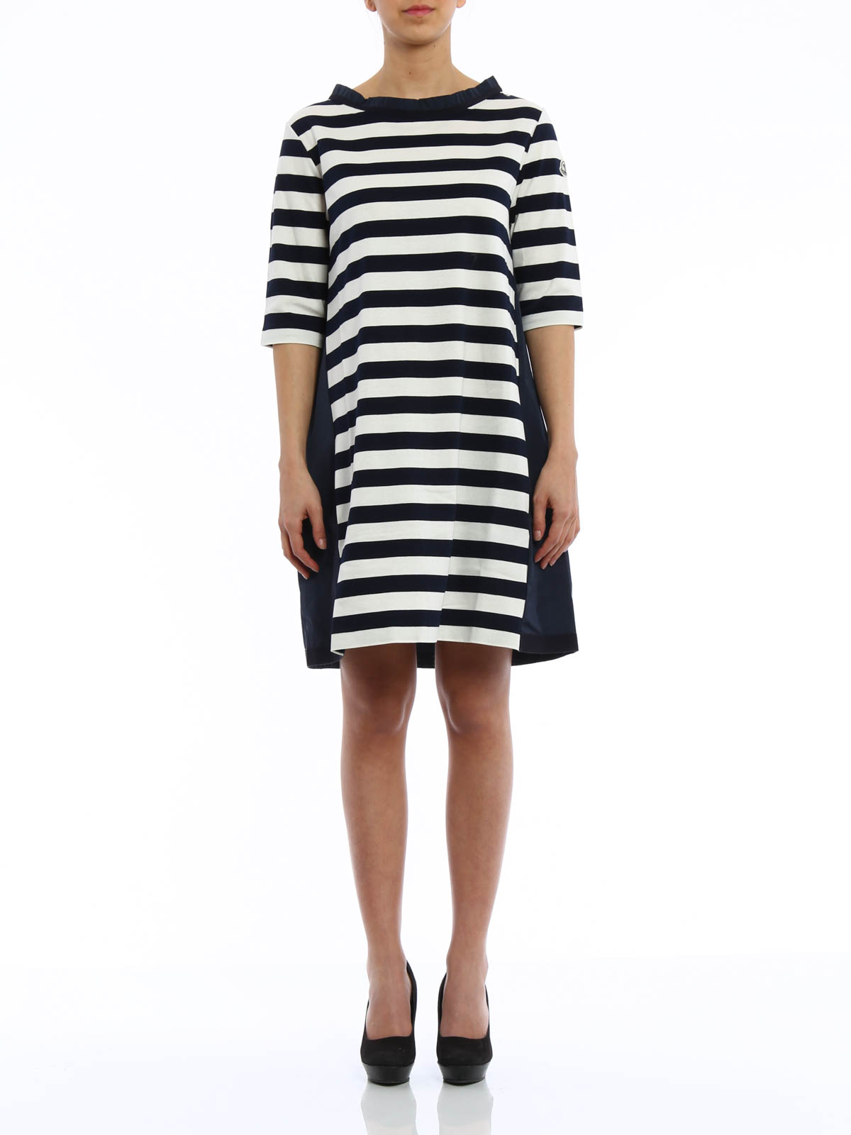 Moncler Cotton and nylon striped dress | B1093855690083140742