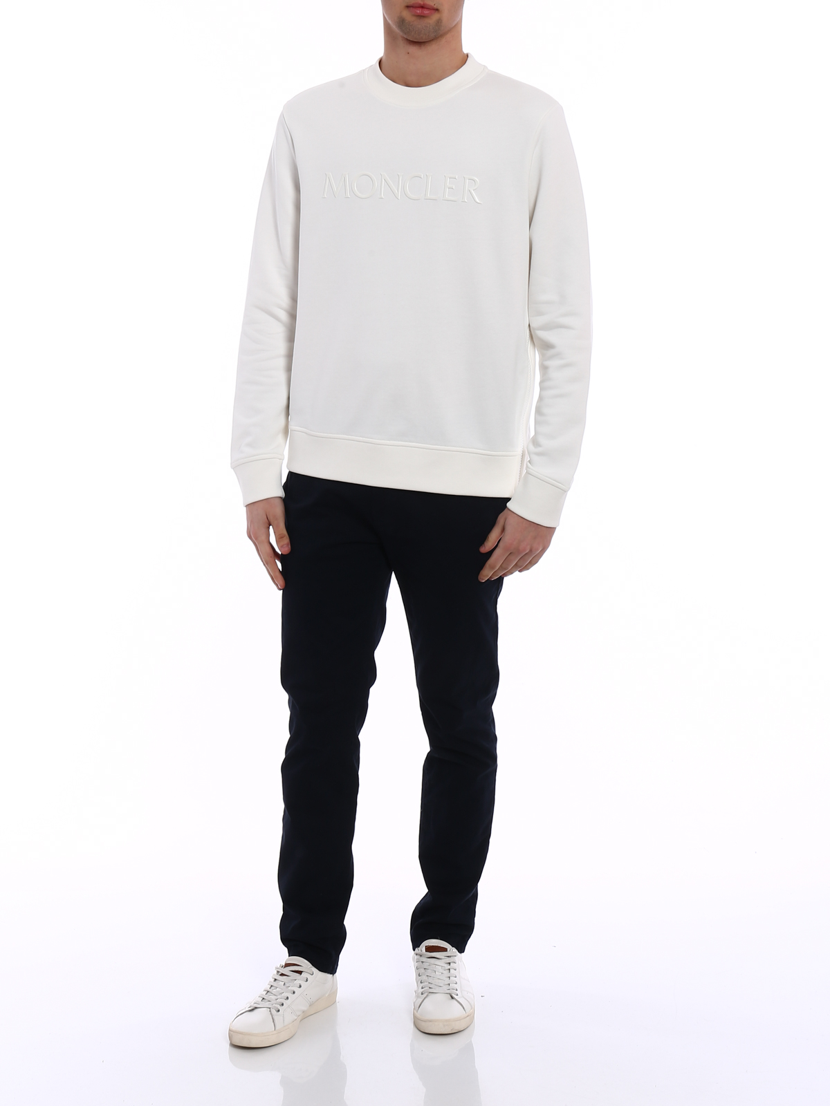 Logo Cotton Sweatshirt in White - Moncler