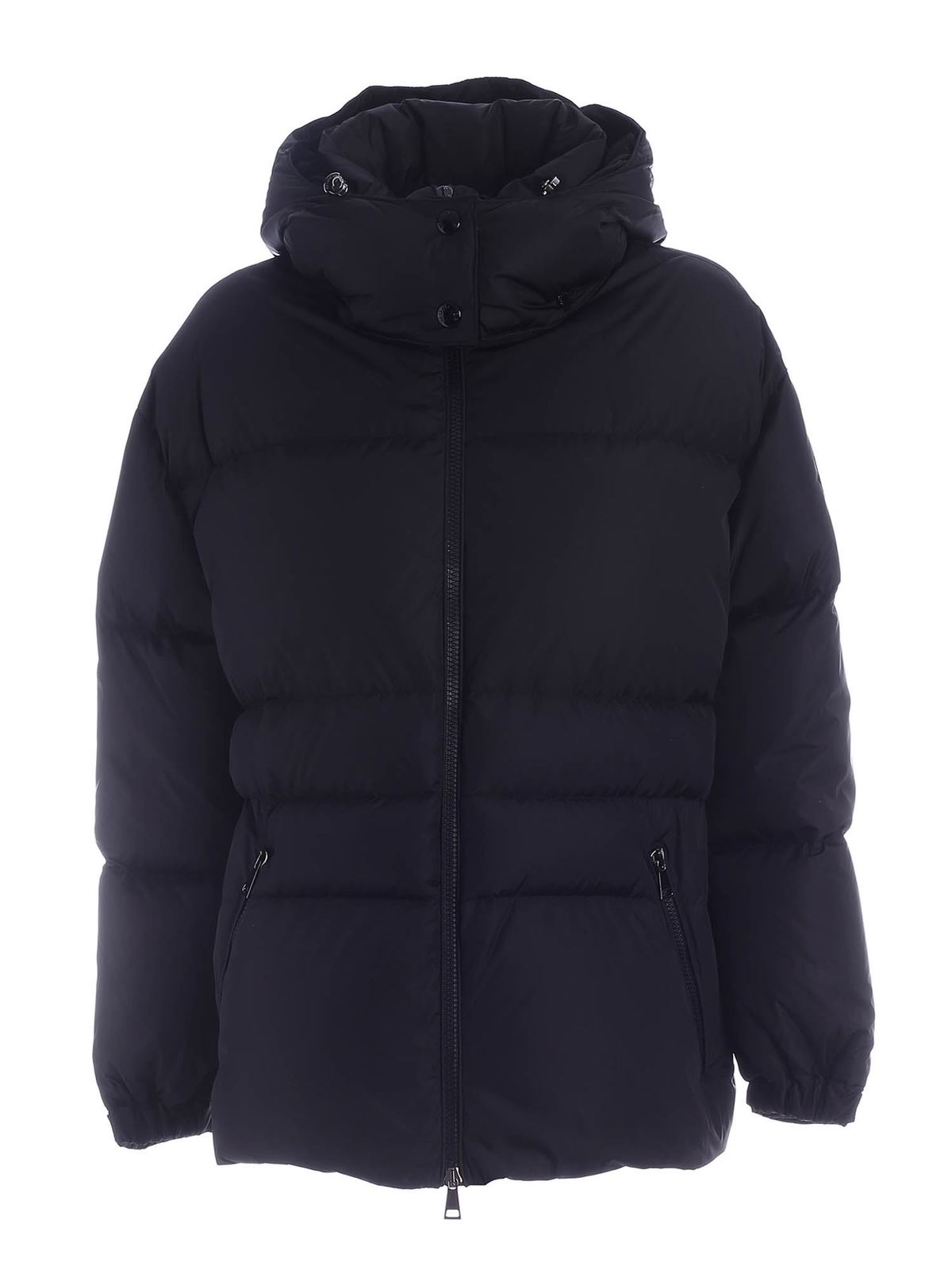 Padded coats Moncler - Tiac down jacket in black featuring hood ...