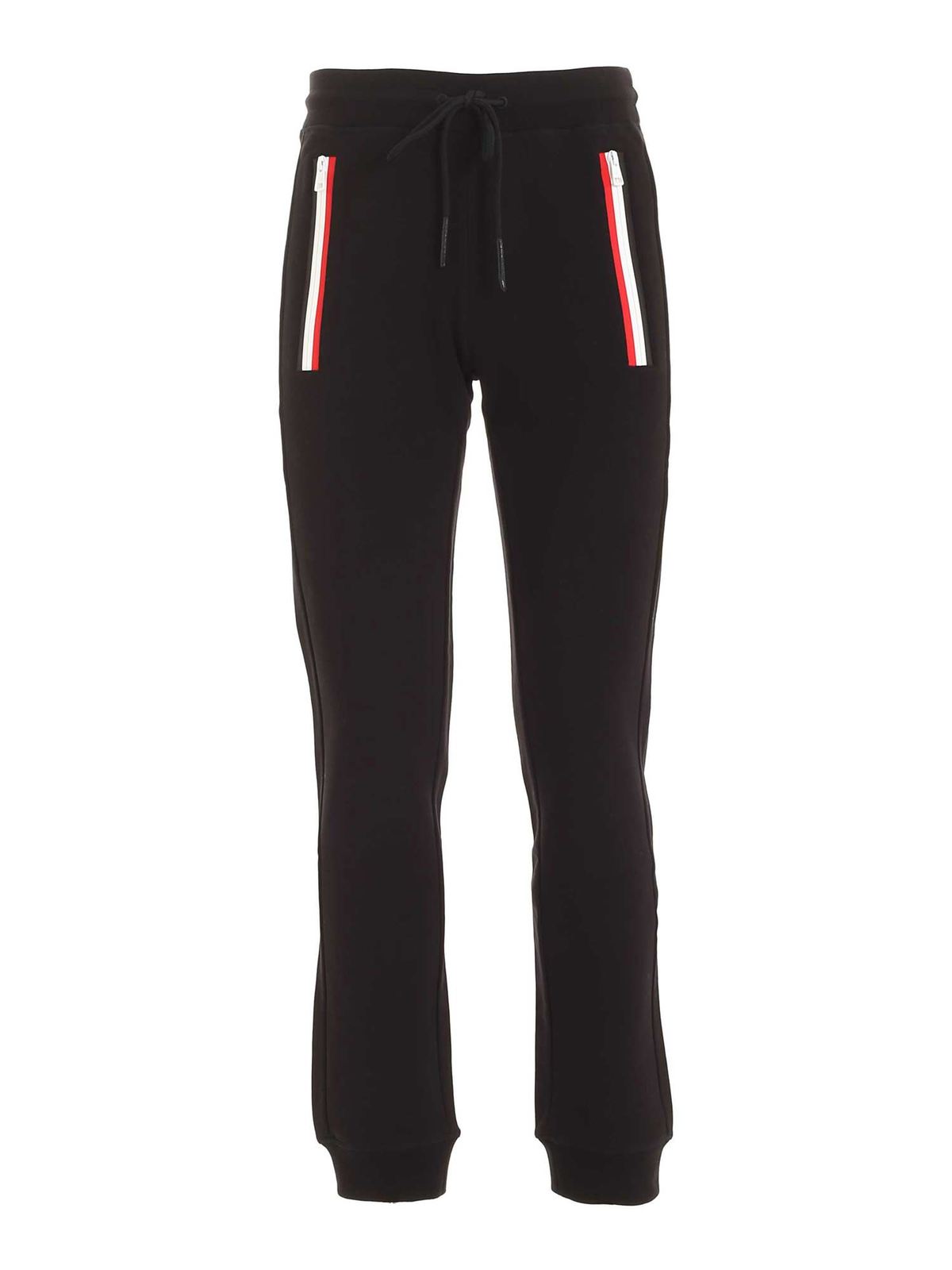 Moncler Tricolor band trackpants in black Black 8H71000V8148999