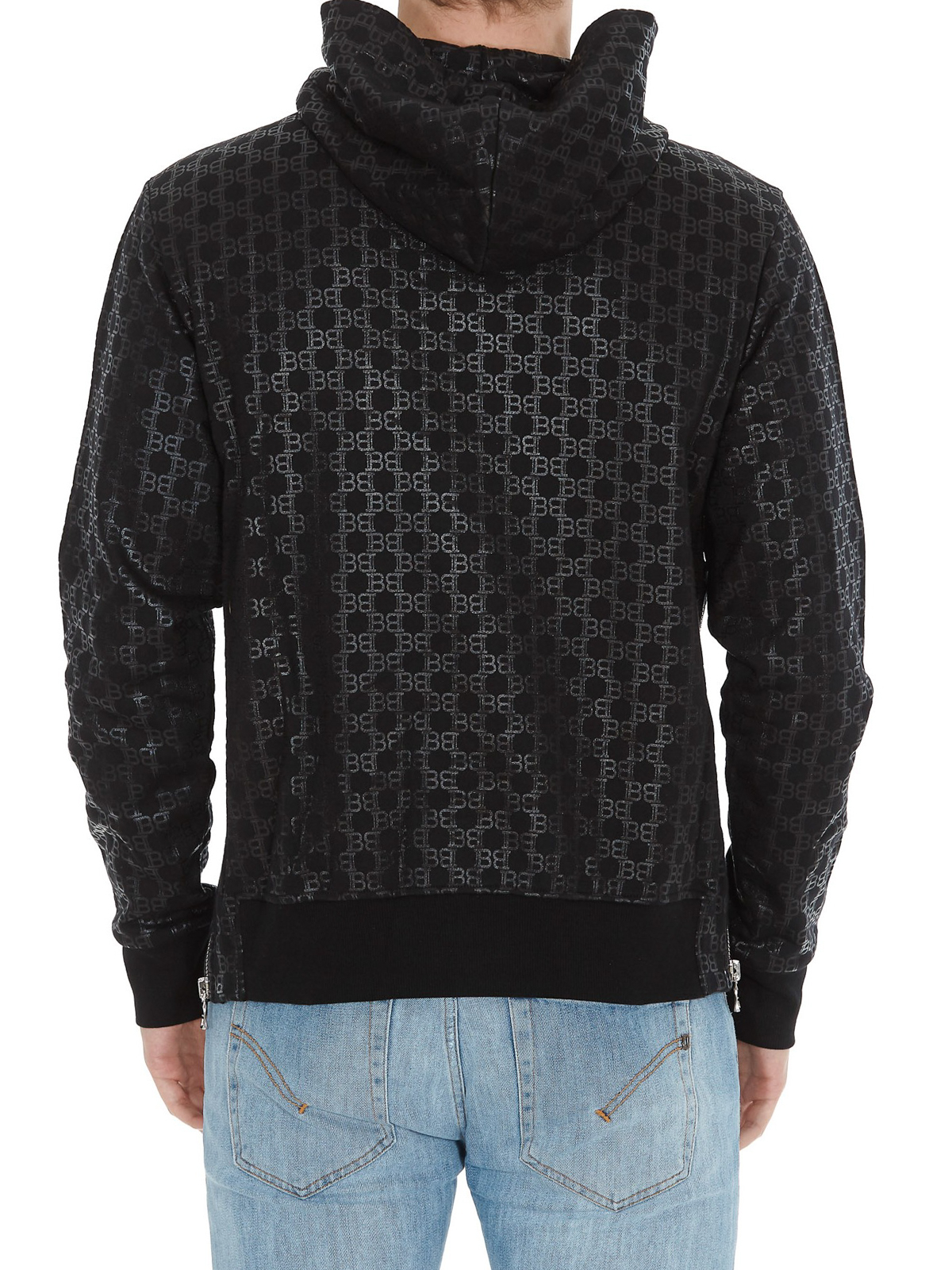 Balmain: Black Monogram Hoodie