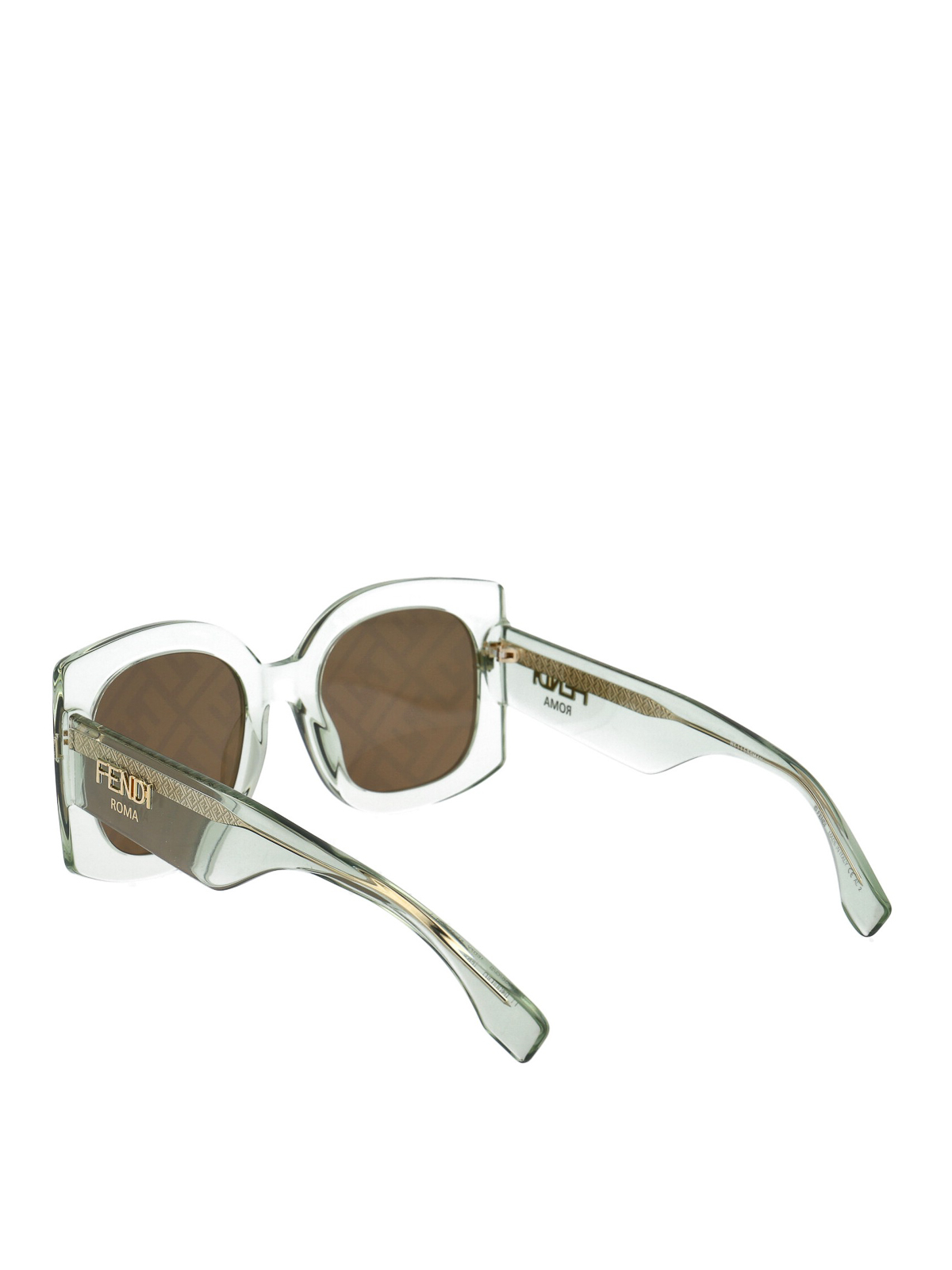 Brown FF-monogram cat-eye acetate sunglasses