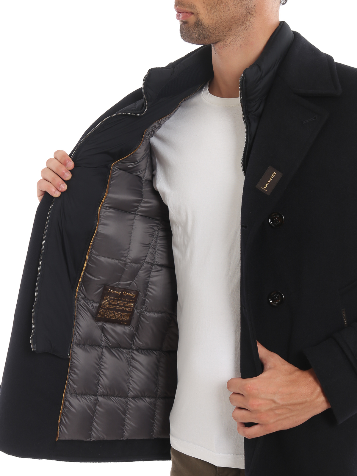 Shop Moorer Bolgi Wool And Cashmere Padded Coat In Blue