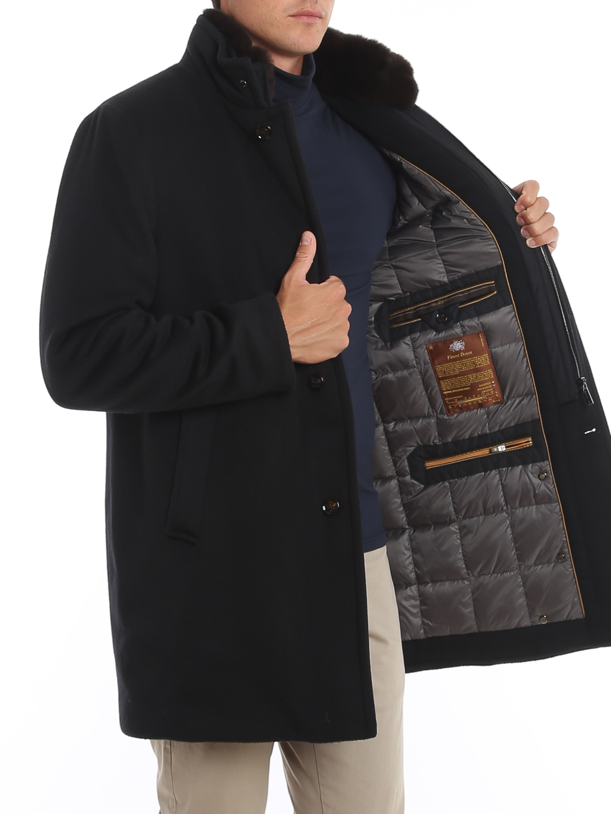 Moorer Bond Padded Coat In Blue