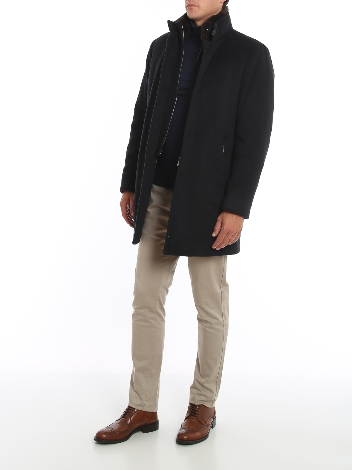 Moorer Bond Padded Coat In Blue