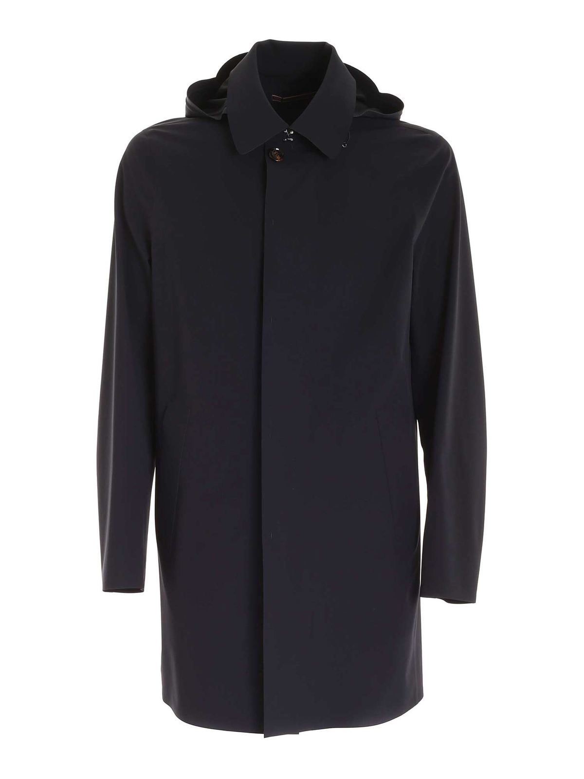 Trench coats Moorer - Waterproof trench coat in blue - AGNONEGSBLU