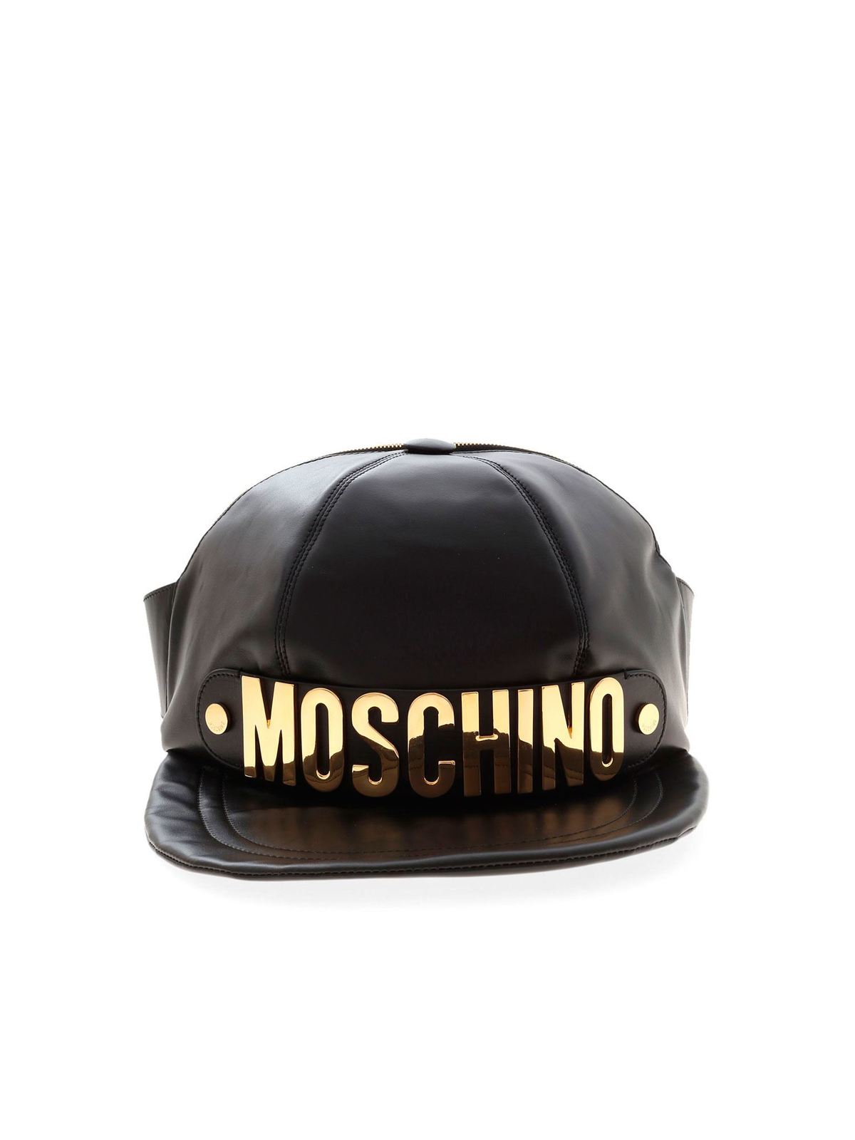 Moschino Peak Leather Belt Bag In Negro