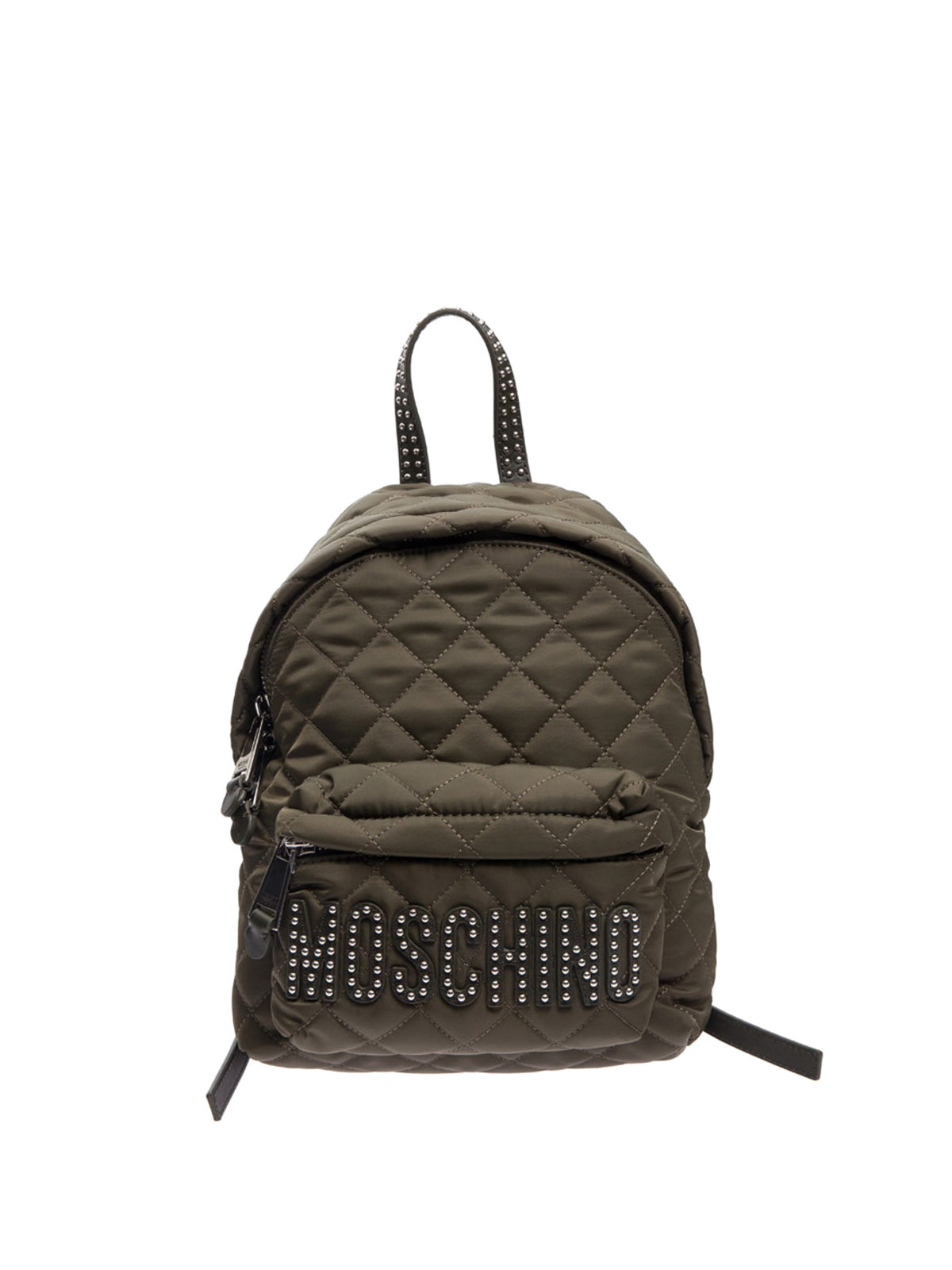 Moschino Studded logo backpack - Dark Green - Women  display picture 2