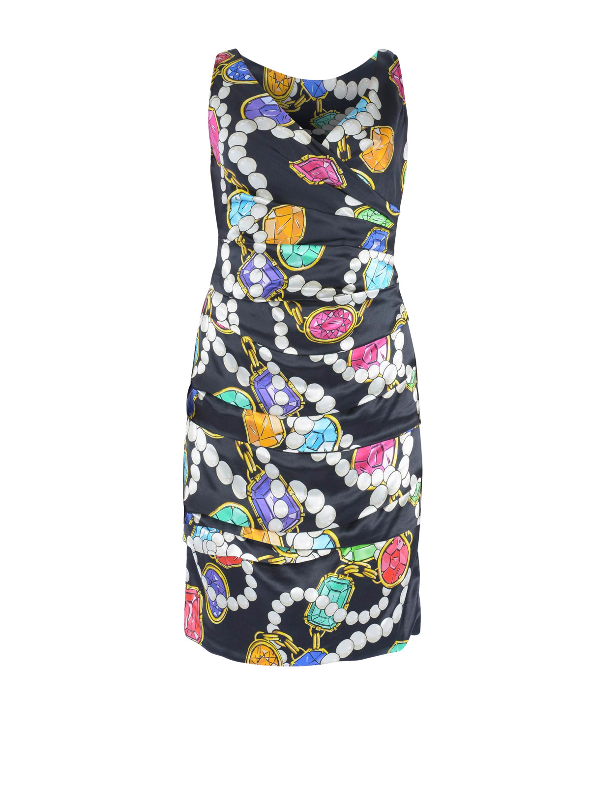 Moschino Boutique JEWEL PRINT DRAPED SHIFT DRESS | 43958511555