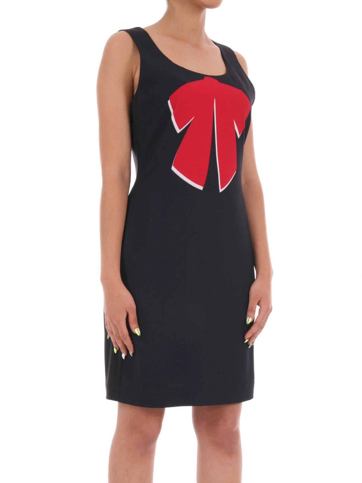 Moschino Vネックスリットトレス 251V2A26129516 1001 Moschino baby girl dress in viscose blend hdv0f2lze06 Black