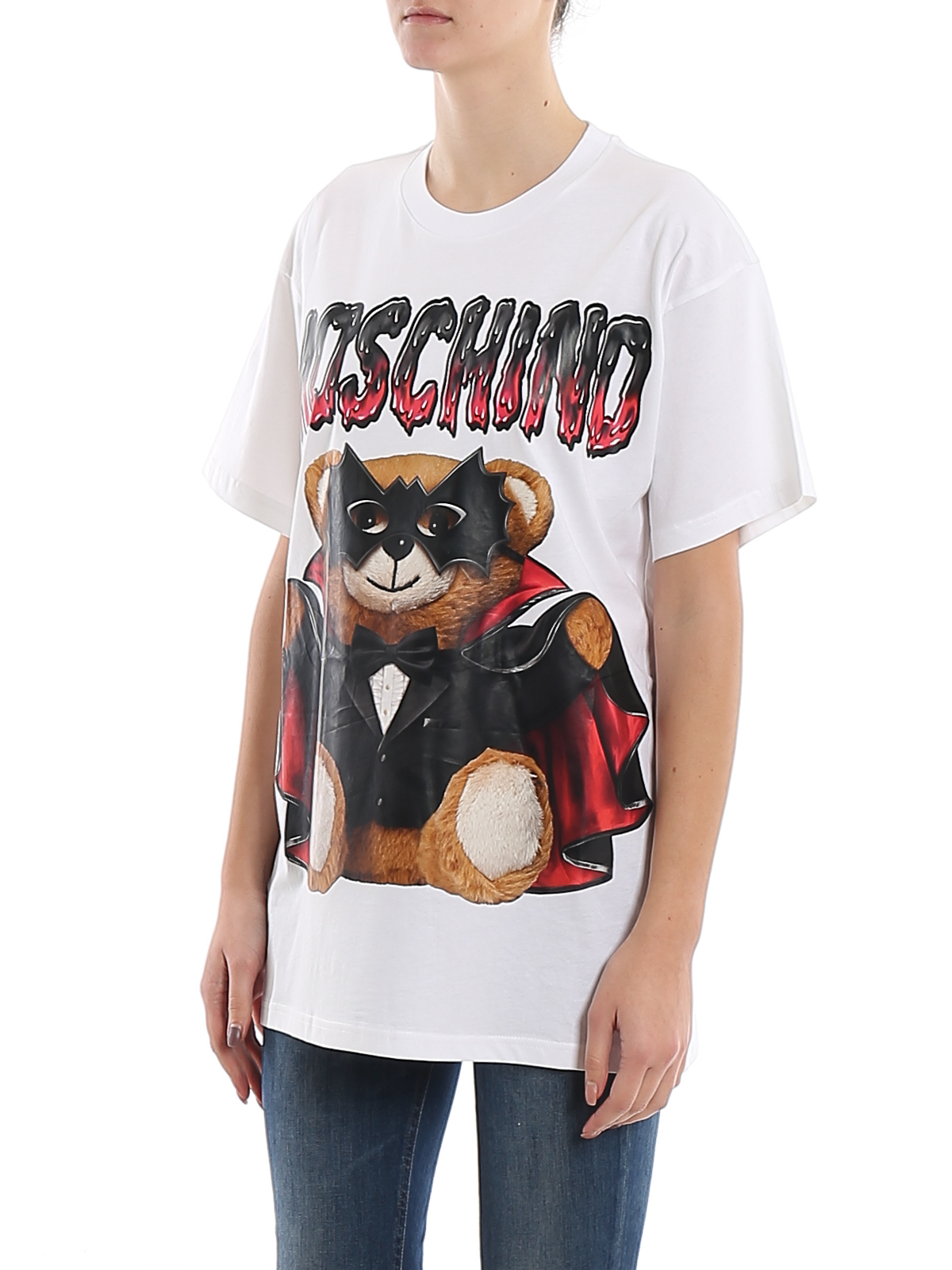 Shop Moschino Camiseta - Bat Teddy In Blanco