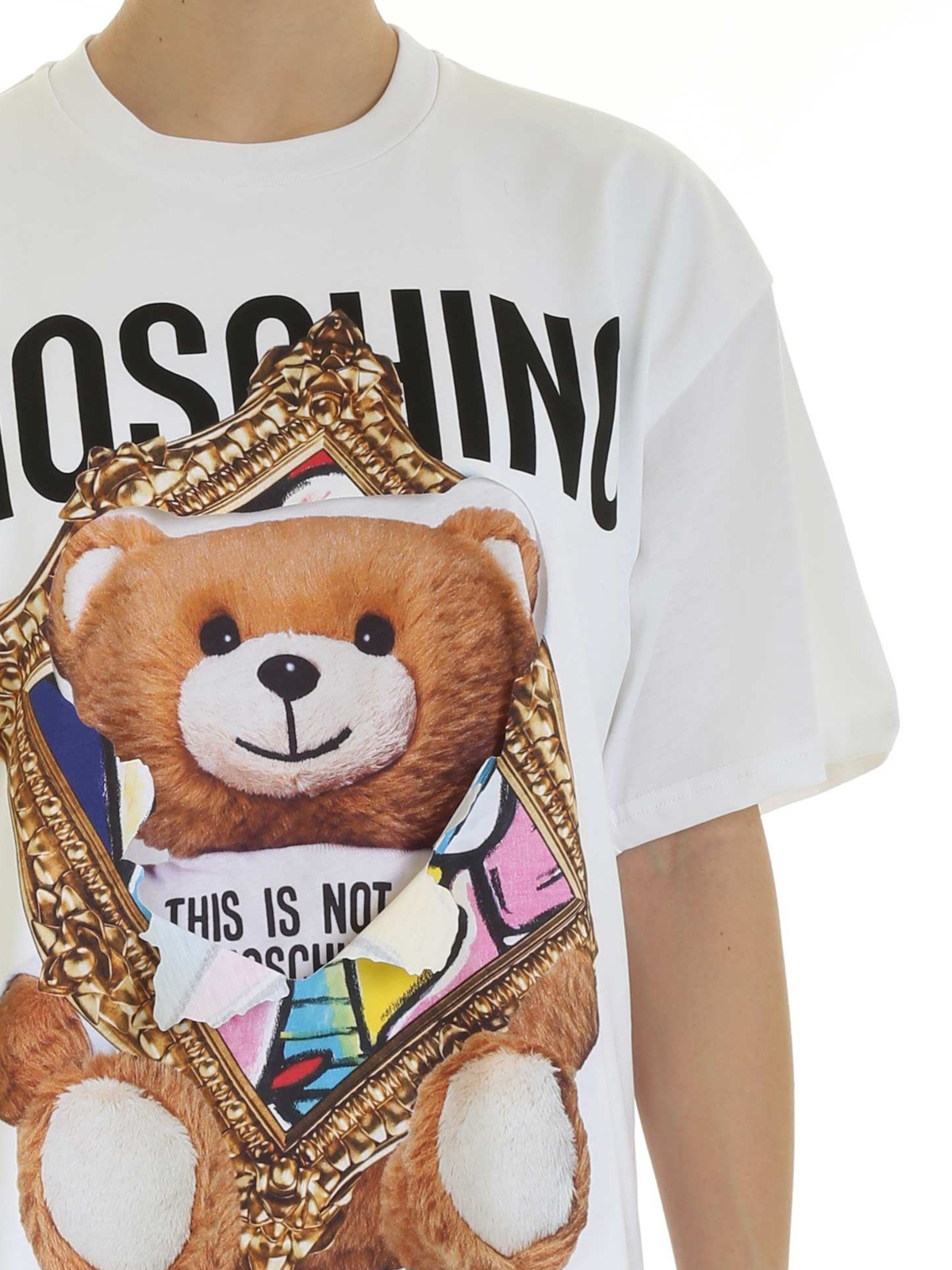 T-shirts Moschino - Frame Teddy Bear print jersey T-shirt - V070304401001