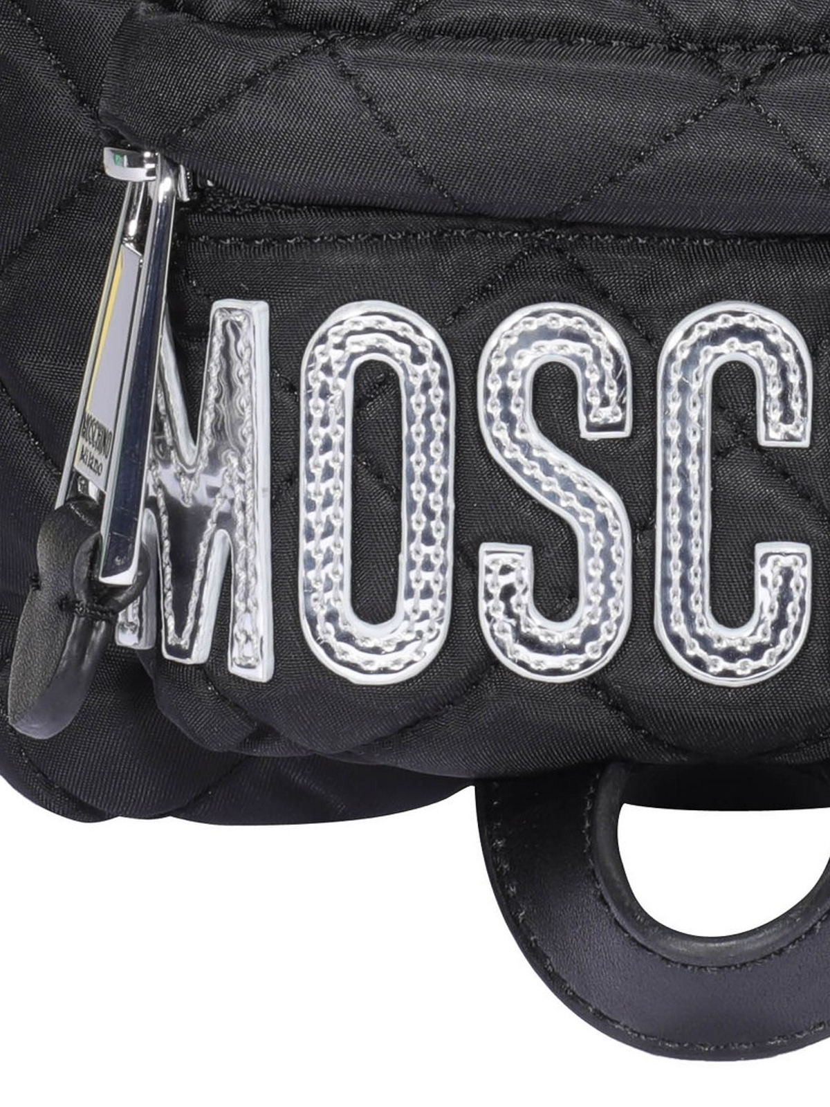Shop Moschino Quilted Nylon Backpack In Black
