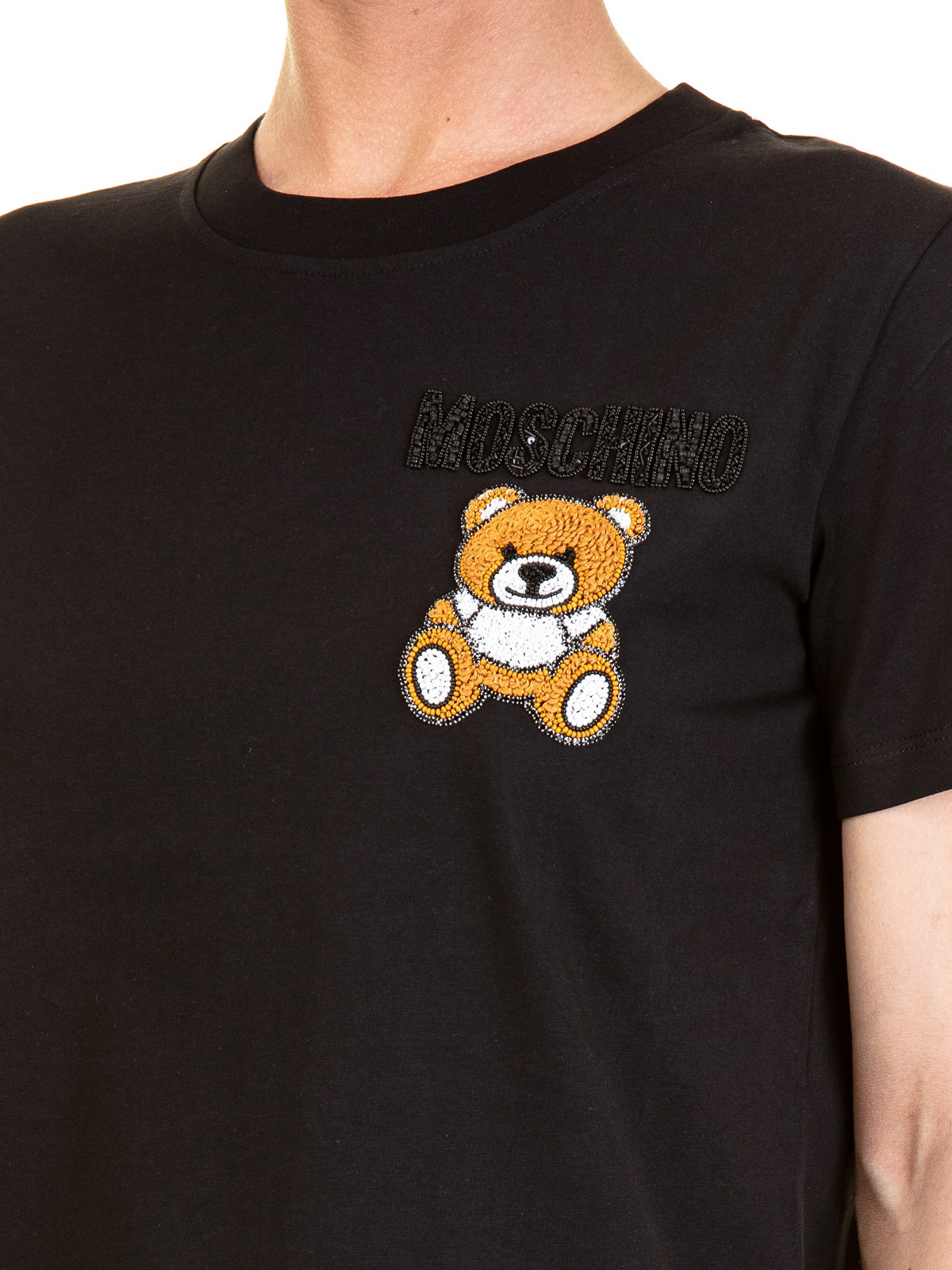 Moschino Black Cotton Teddy Bear T-Shirt