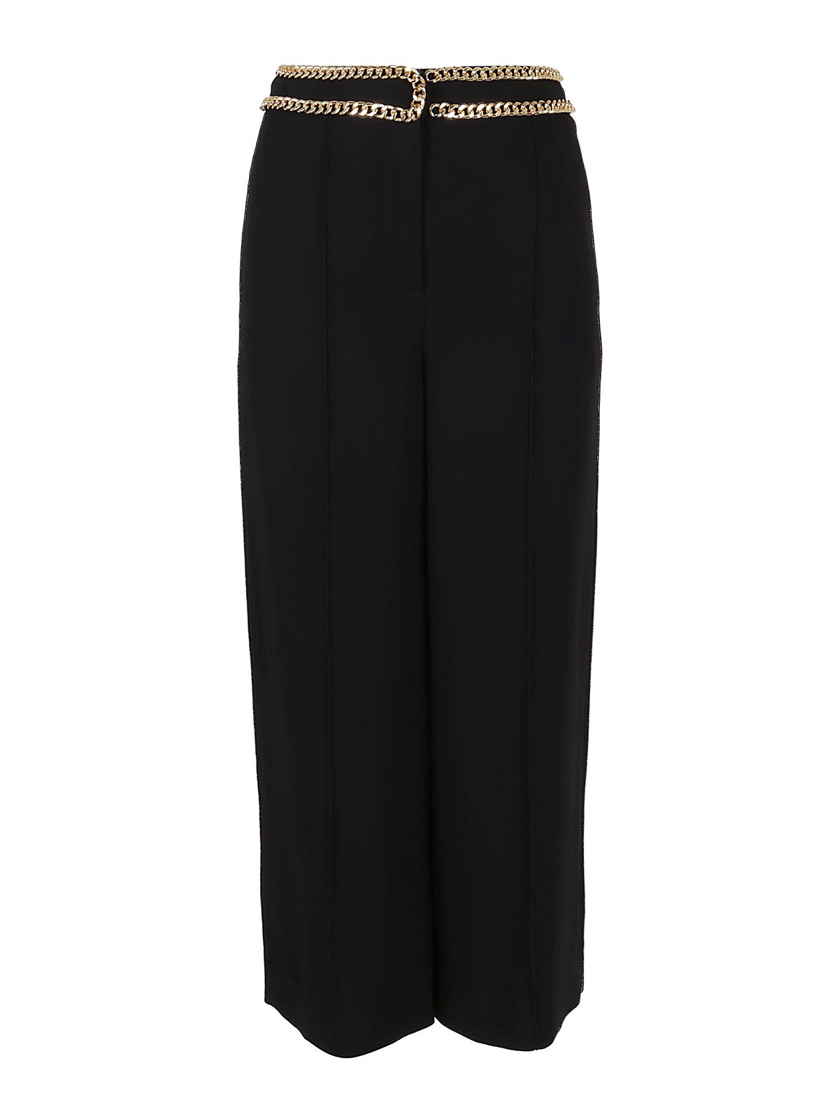 Shop Moschino Chain Detailed Culotte Trousers In Negro