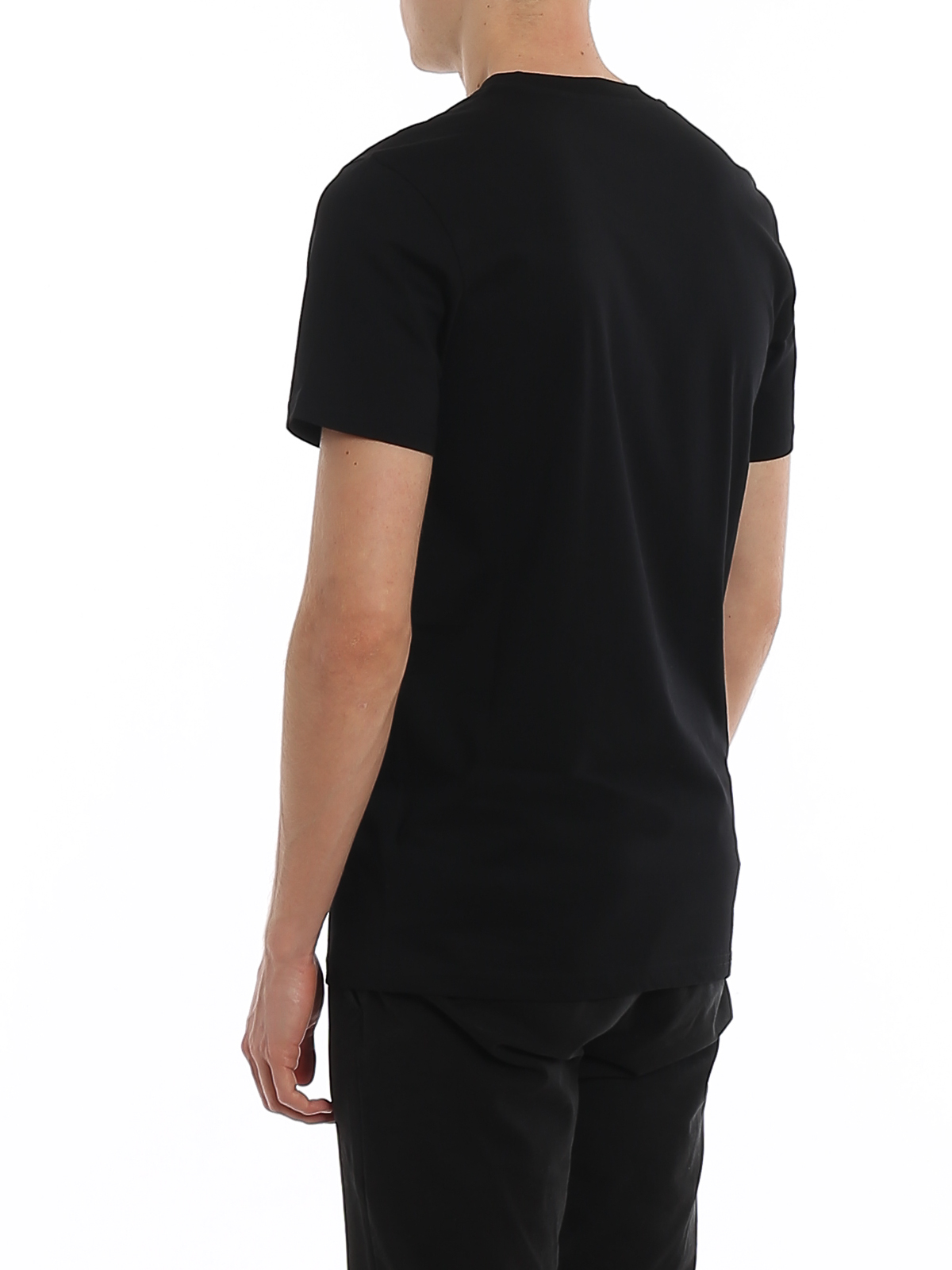 Tシャツ・カットソー MOSCHINO COUTURE Men T-shirt Black 07017041 1555 COTTON T-SHIRT WITH MOSCHINO COUTURE PRINT - BLACK