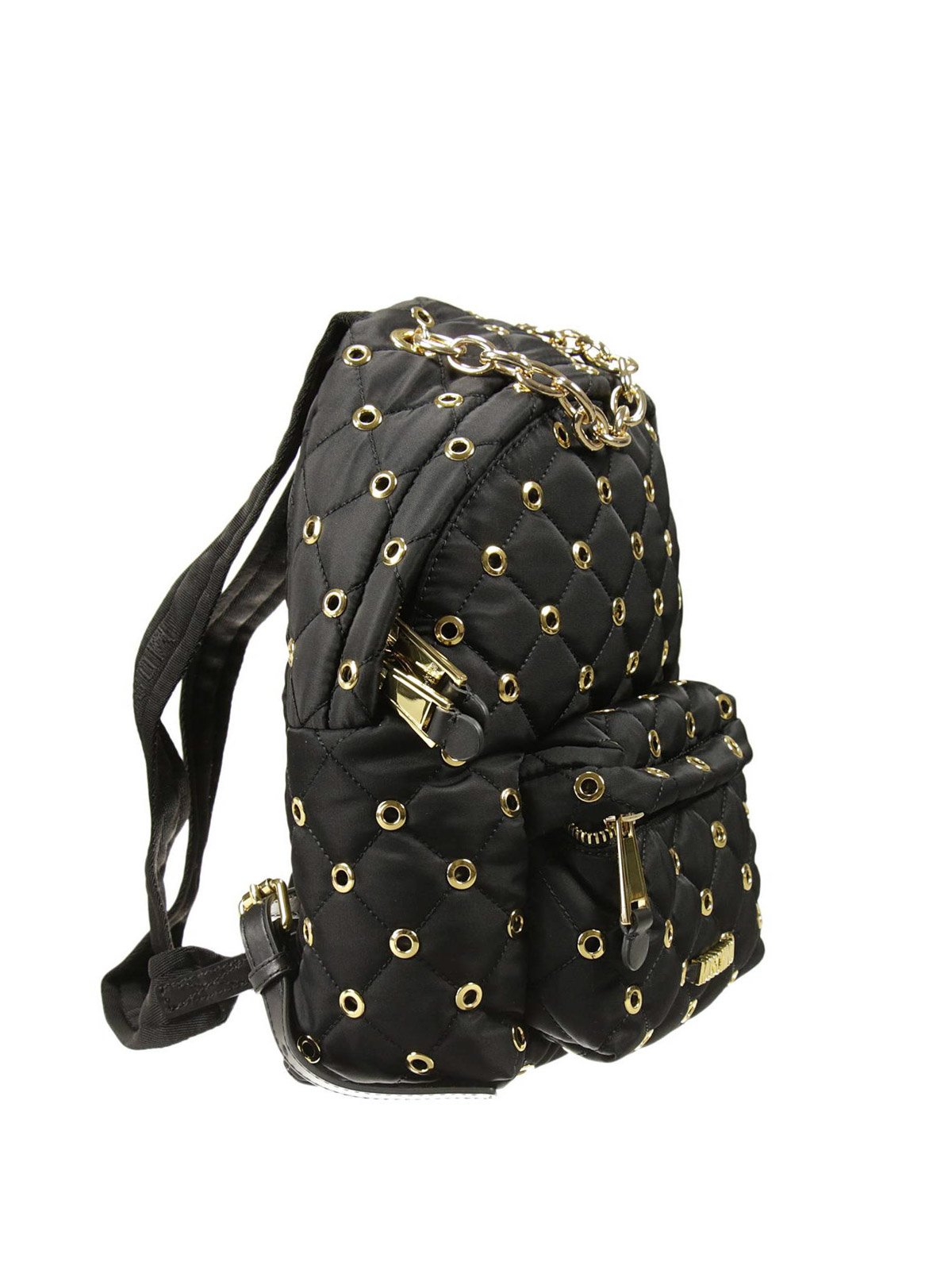 Moschino Couture Quilted backpack with eyelets - Black|76048601 display picture 1