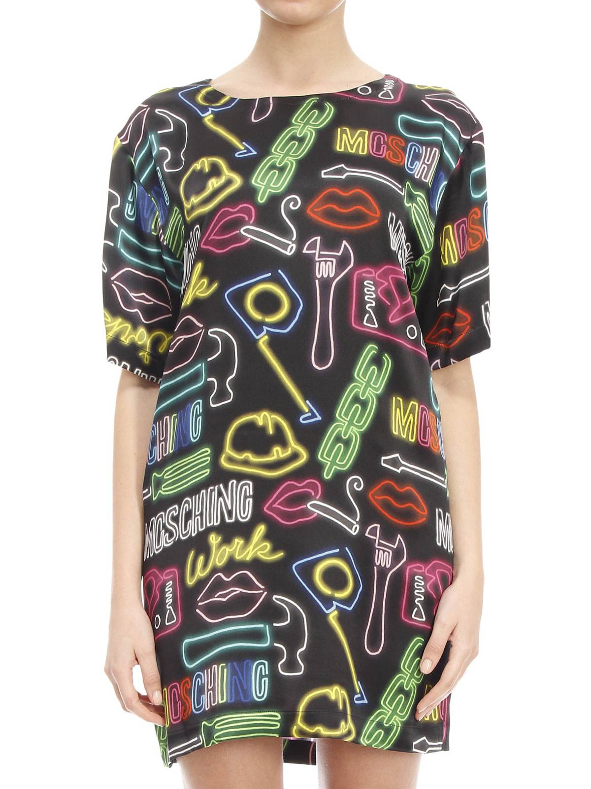 ニーレングスドレス Moschino Couture - Neon print dress - 041404561555