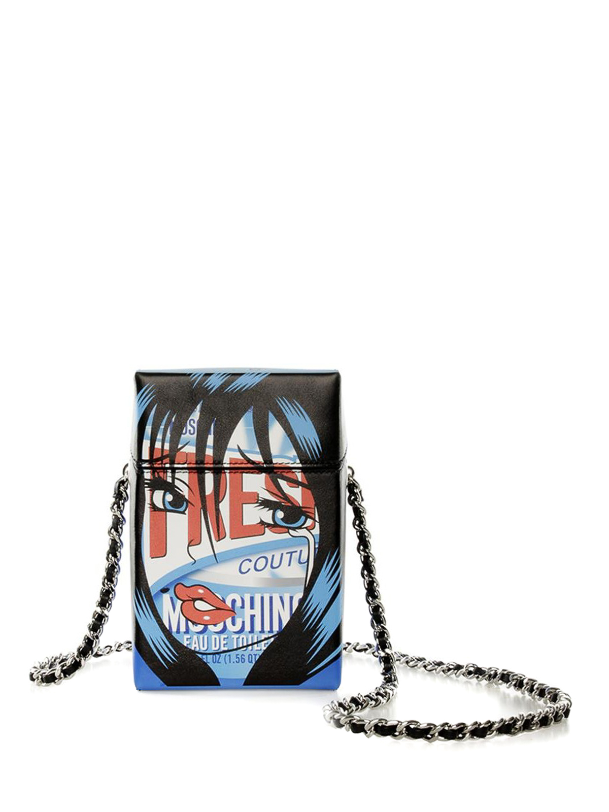 moschino cigarette bag Moschino Printed leather box bag