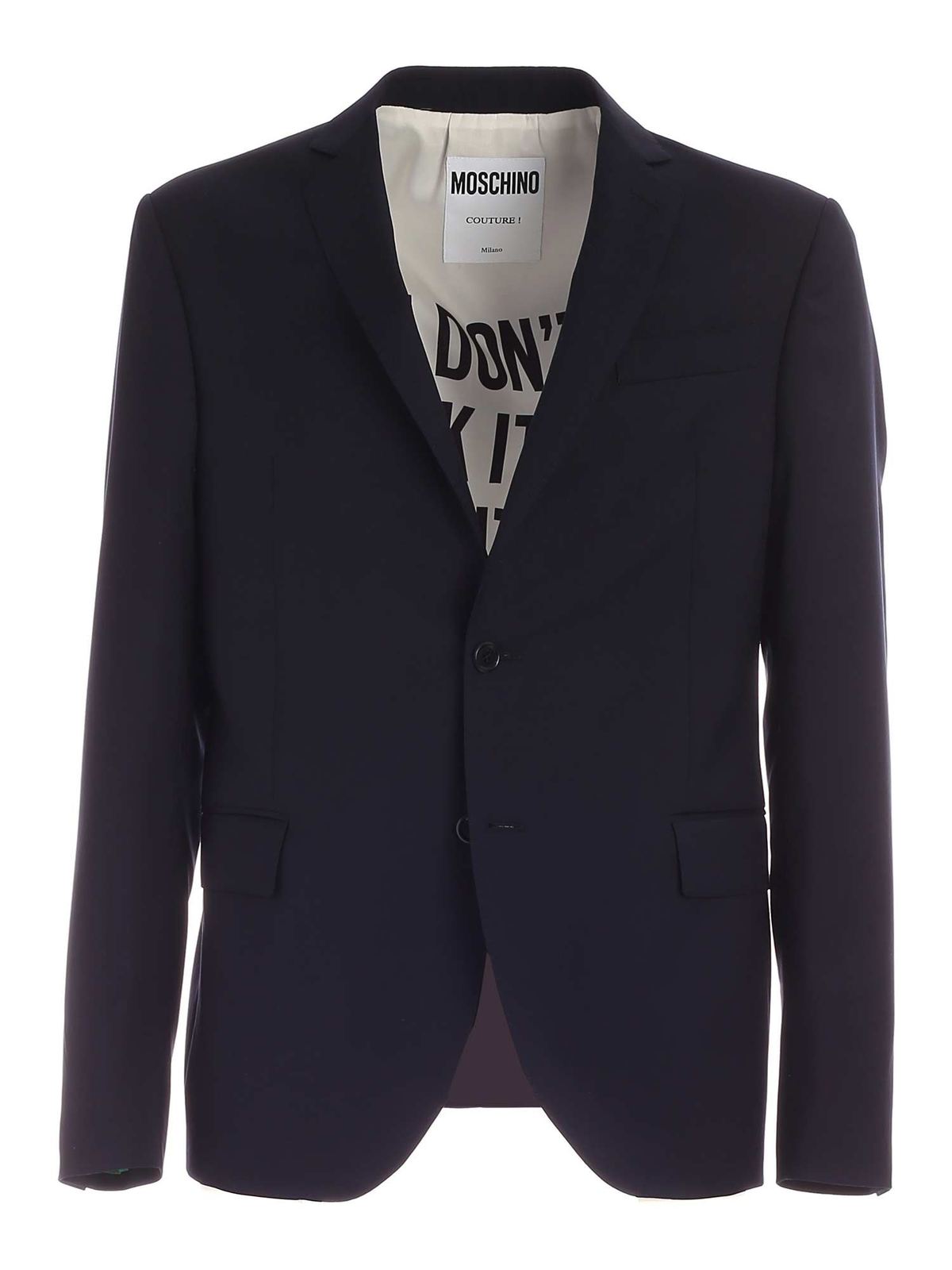 Moschino Single-breasted Suit In Blue