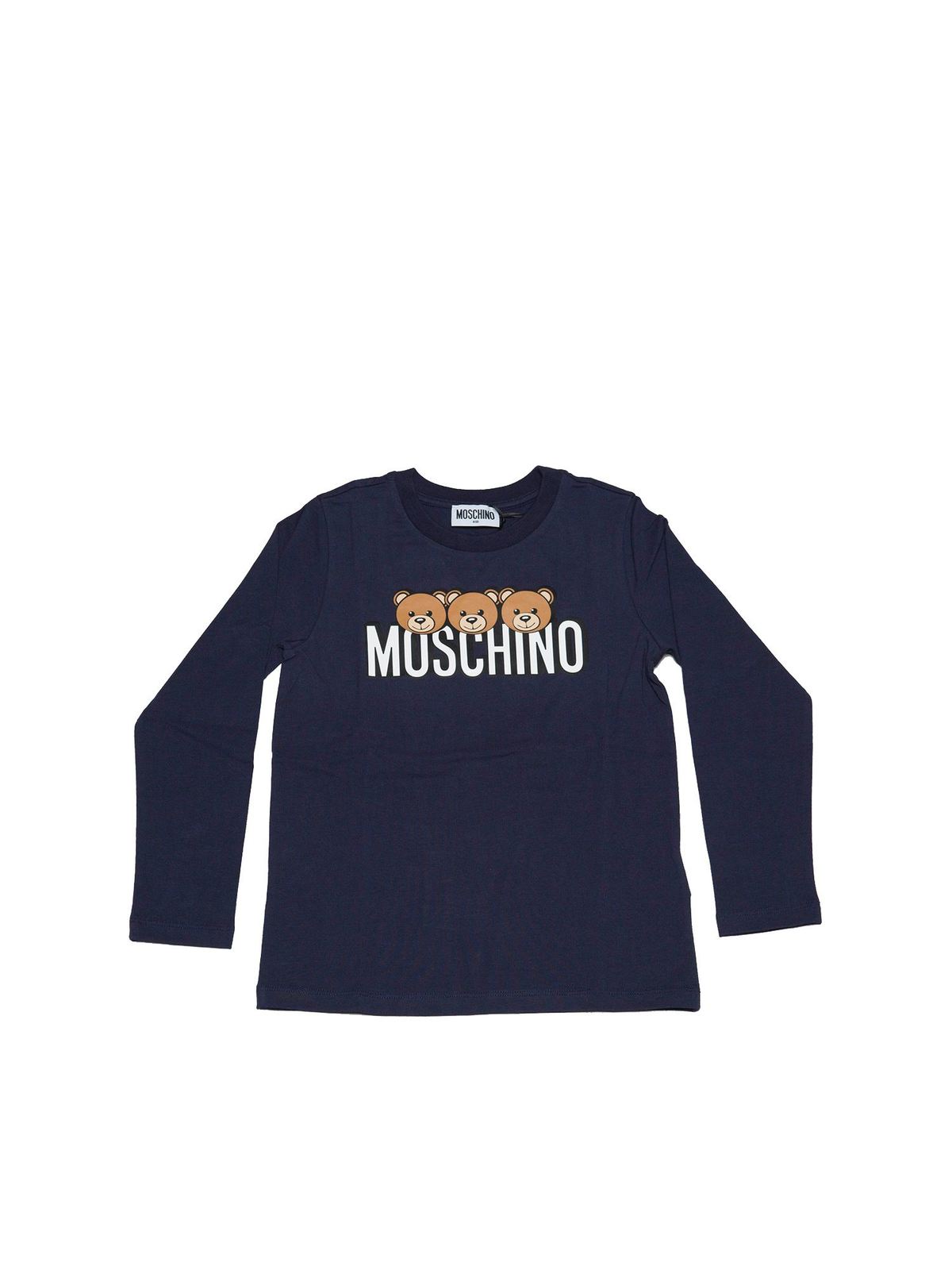 TEDDY PRINT T-SHIRT WITH LONG SLEEVES Kid Blue