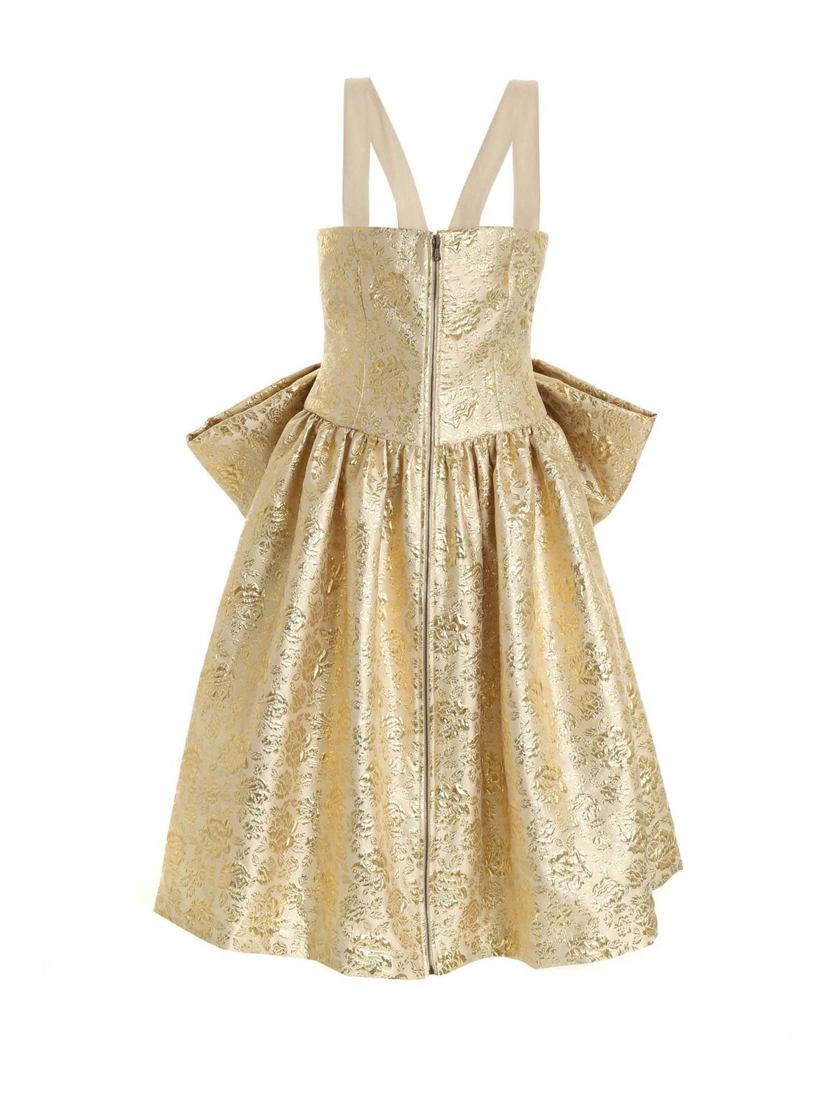 Moschino Maxi bow dress in gold color - Gold - Women|100104502465