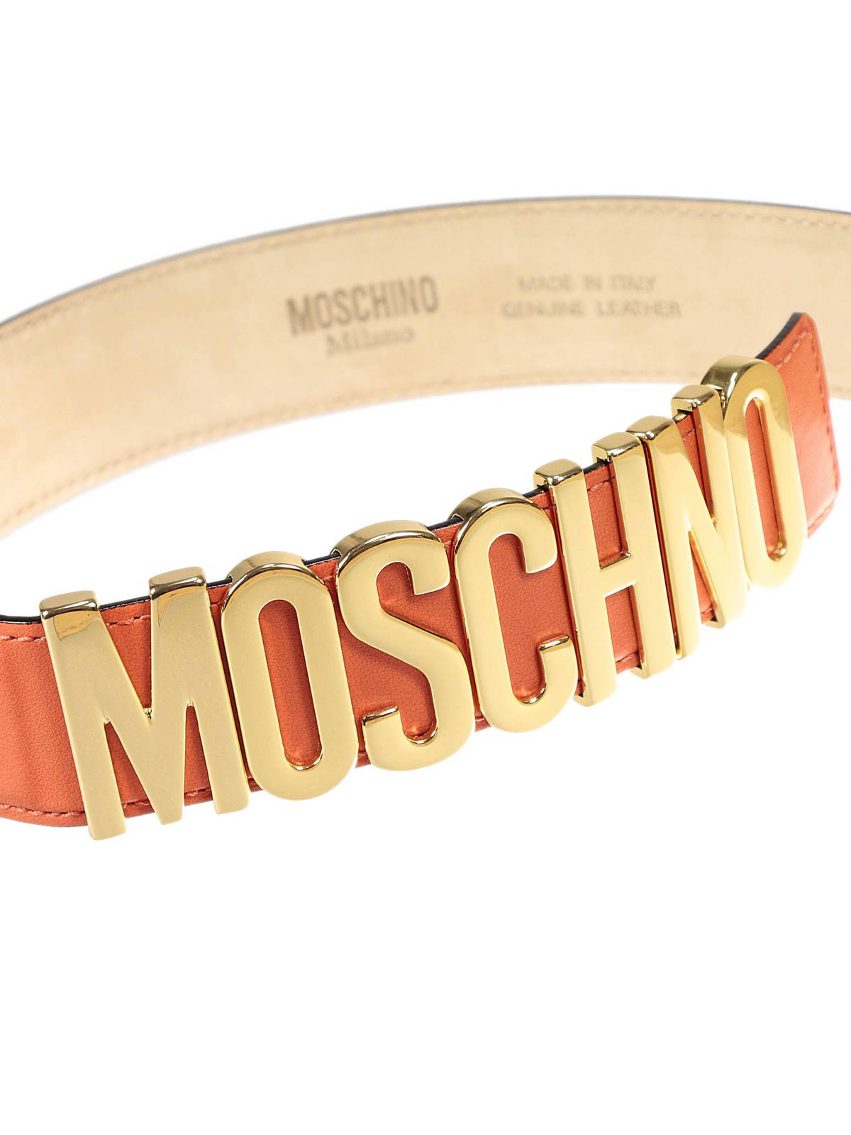 Moschino Logo lettering leather belt - Orange - Women|A80078001 display picture 1