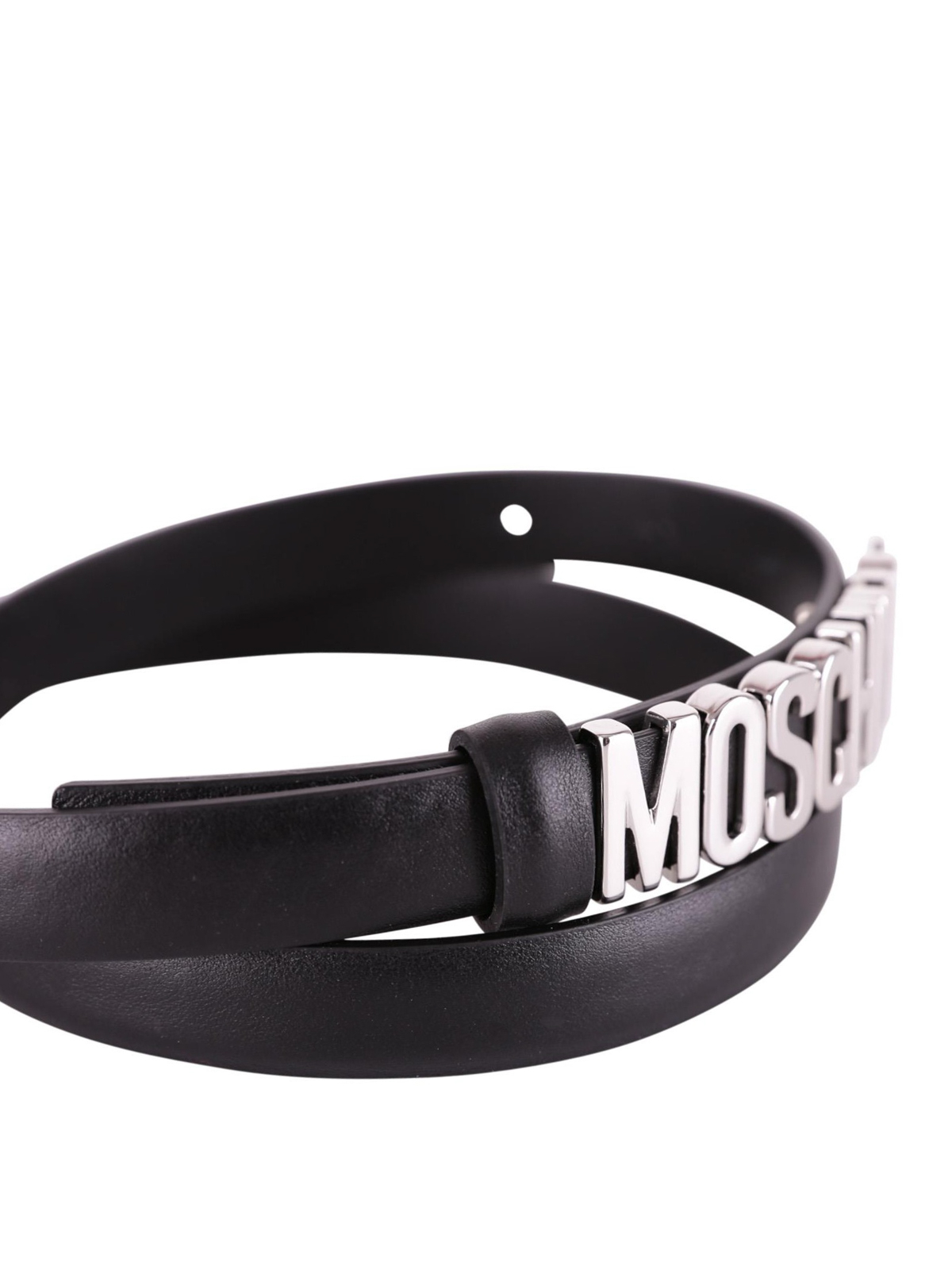 Shop Moschino Maxi Metal Logo Belt In Black