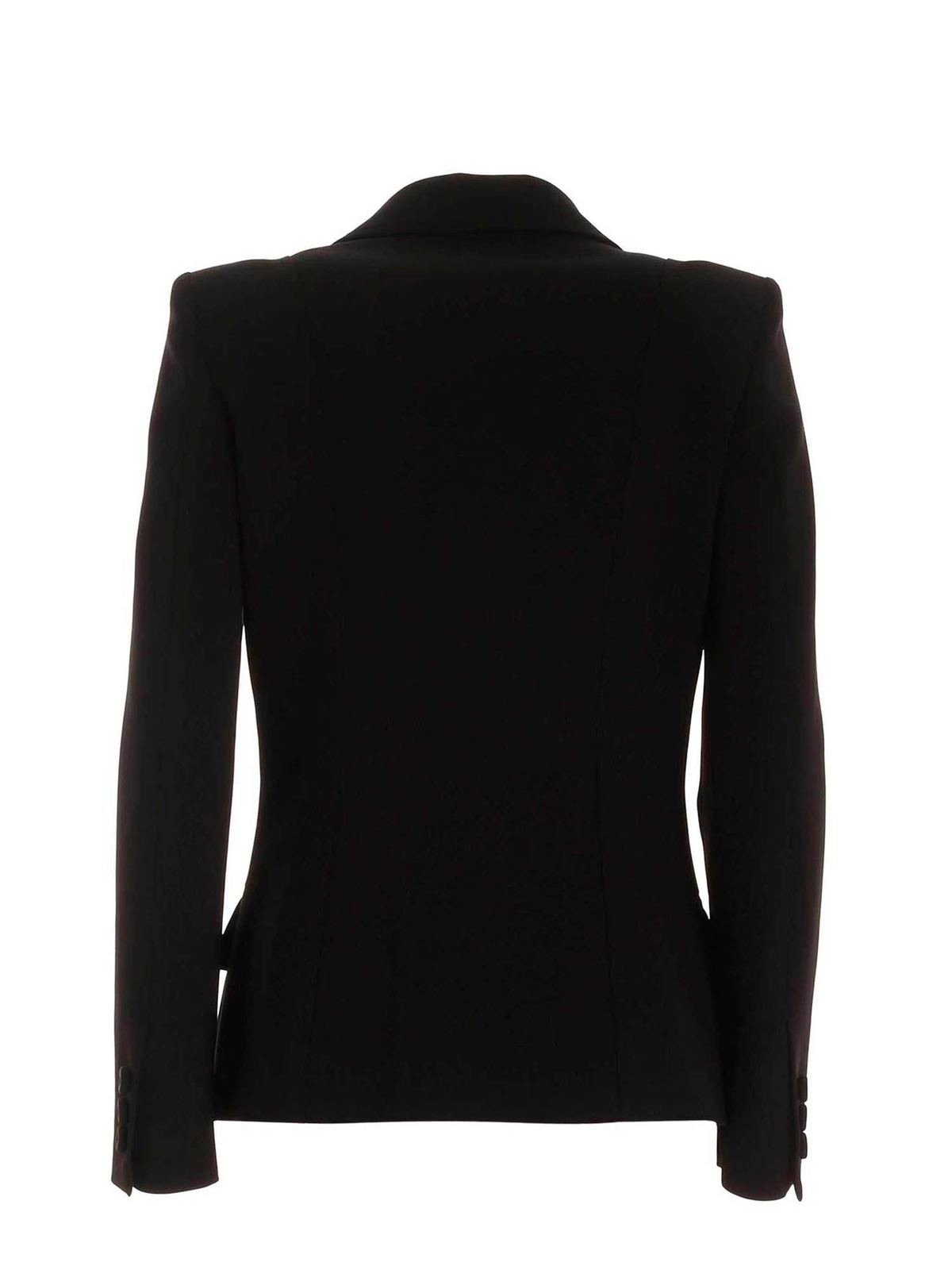 Shop Moschino Black Jacket Featuring Macro Zip In Negro