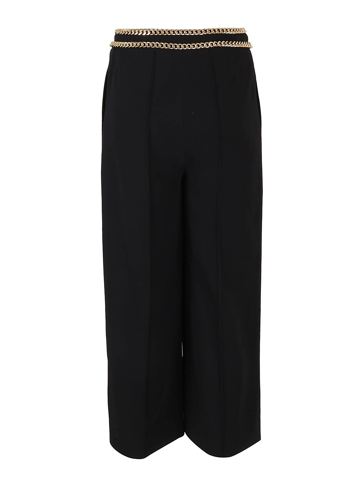 Shop Moschino Chain Detailed Culotte Trousers In Negro