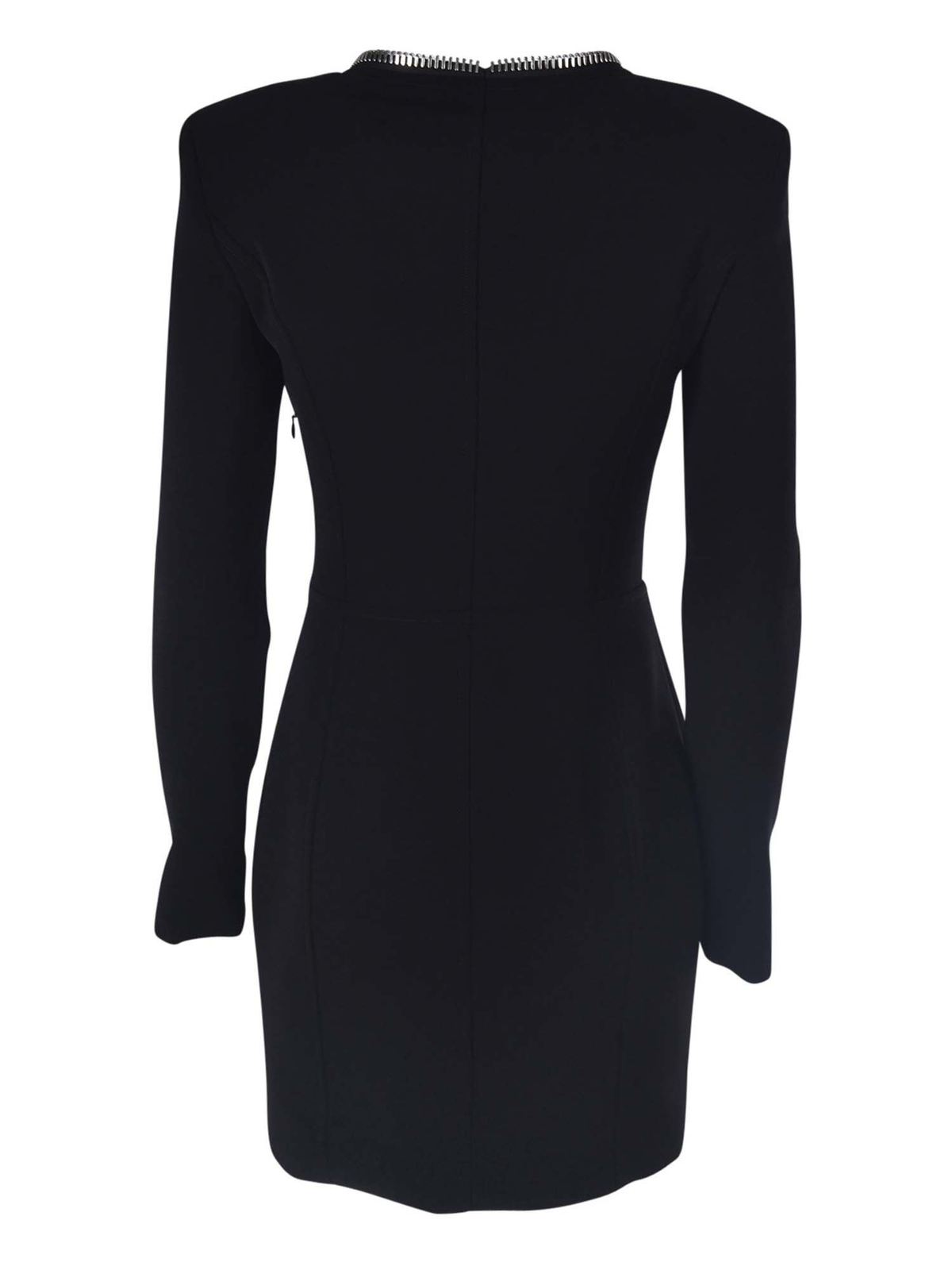 Shop Moschino Maxi Zip Sheath Dress In Black In Negro