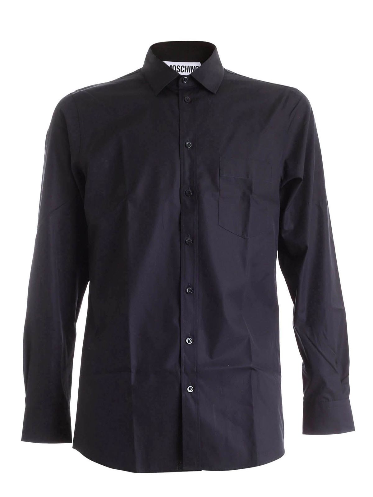 Moschino Pins On The Collar Shirt In Black In Negro