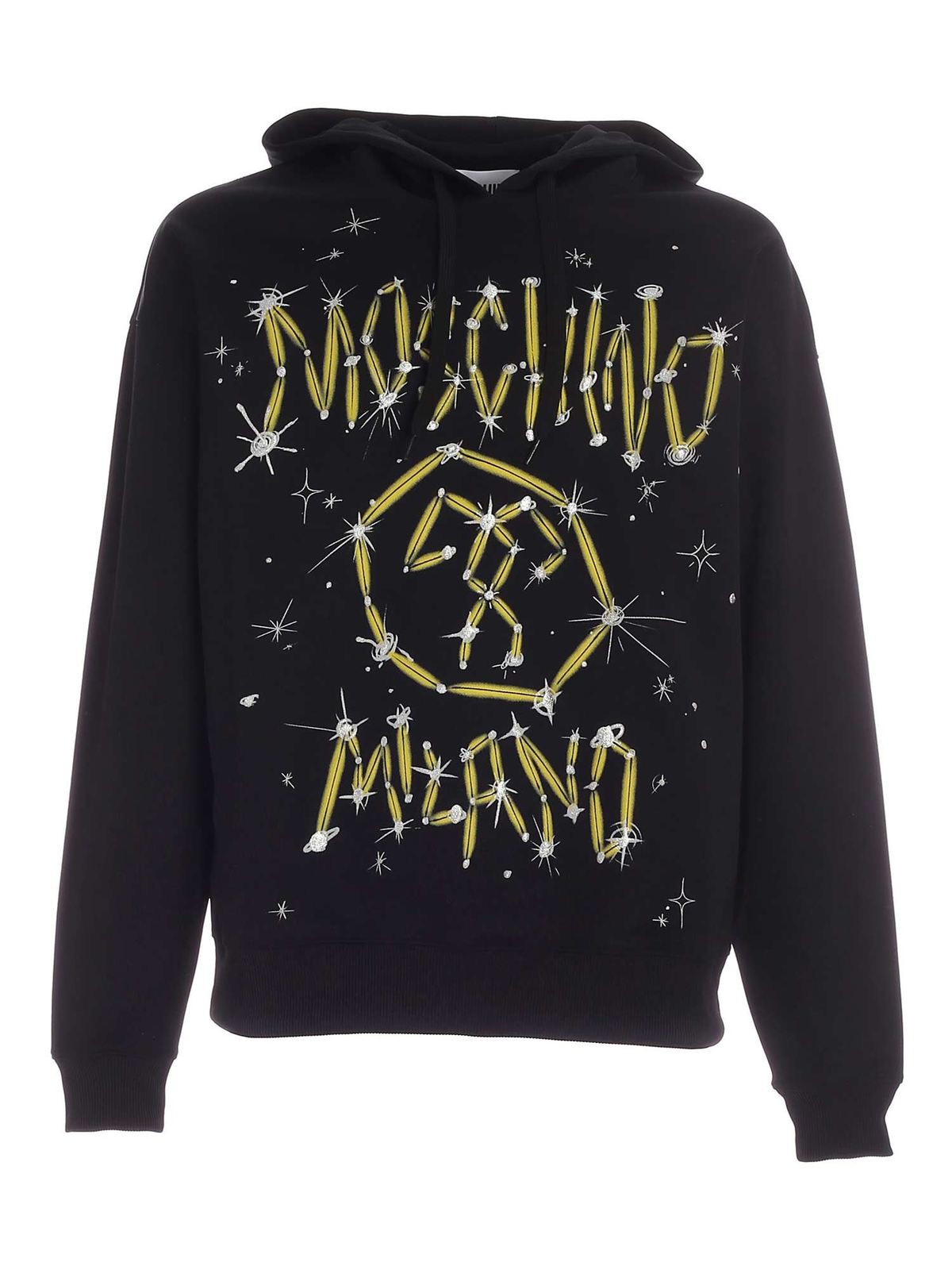 Shop Moschino Galaxy Logo Sweatshirt In Black