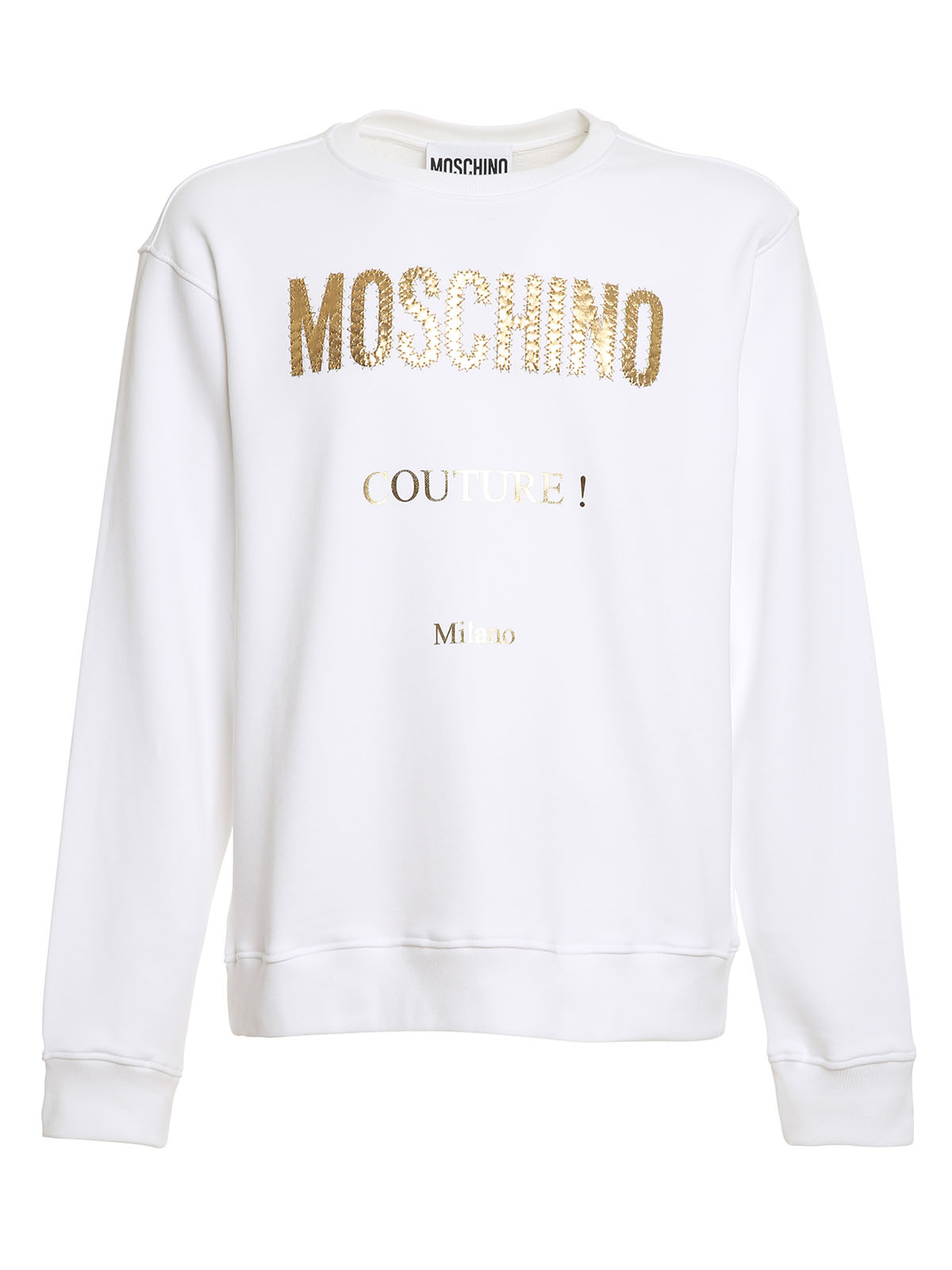 Moschino Laminated Logo Sweatshirt In White