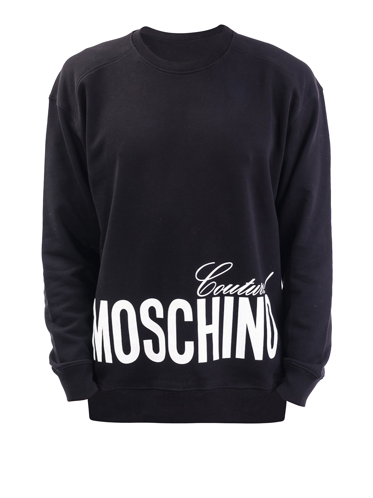 Moschino Couture Print Black Sweatshirt In Negro