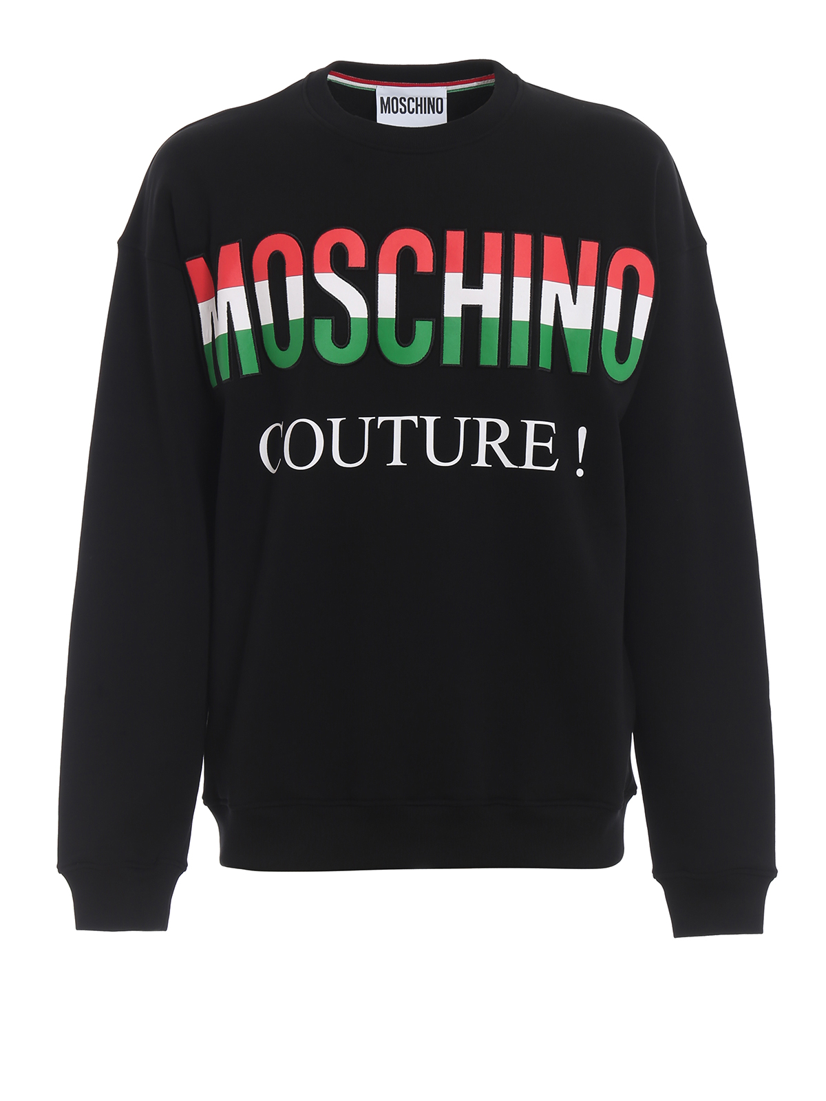 Moschino Tricolour Logo Lettering Black Sweatshirt In Negro