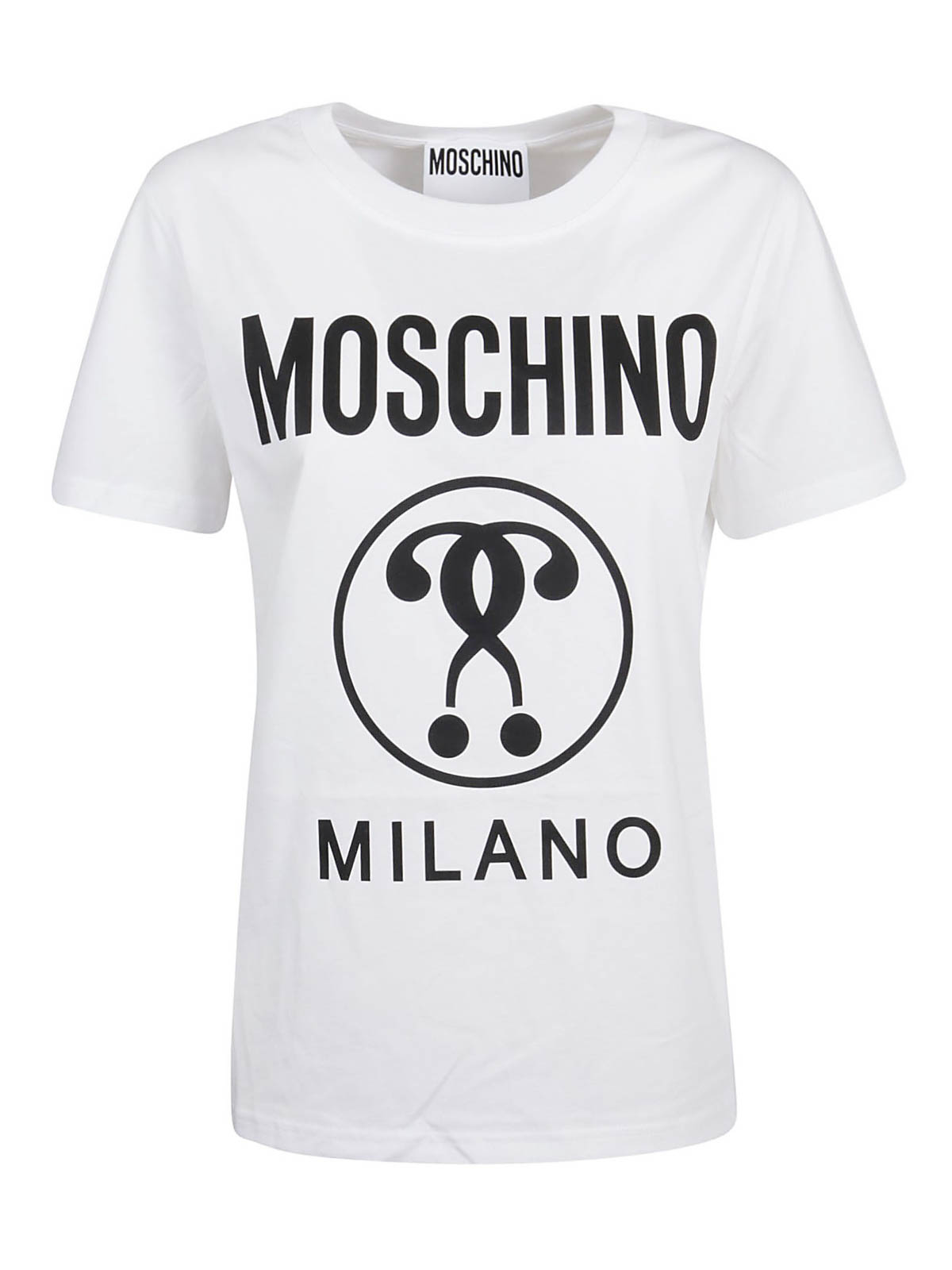 T-shirt Moschino Femme Blanc Taille 40 – 100% Coton – Neuf Avec étiquettes