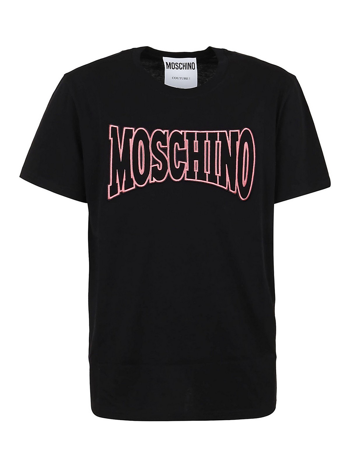 Moschino Embroidered logo lettering T-shirt - Black