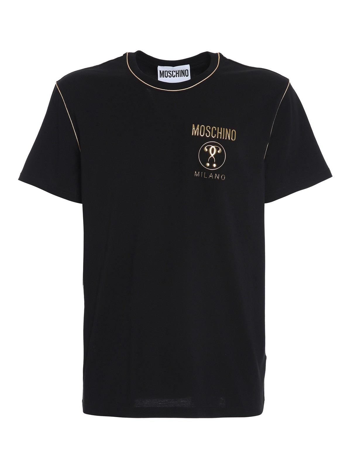 Shop Moschino Camiseta - Gold Logo In Black