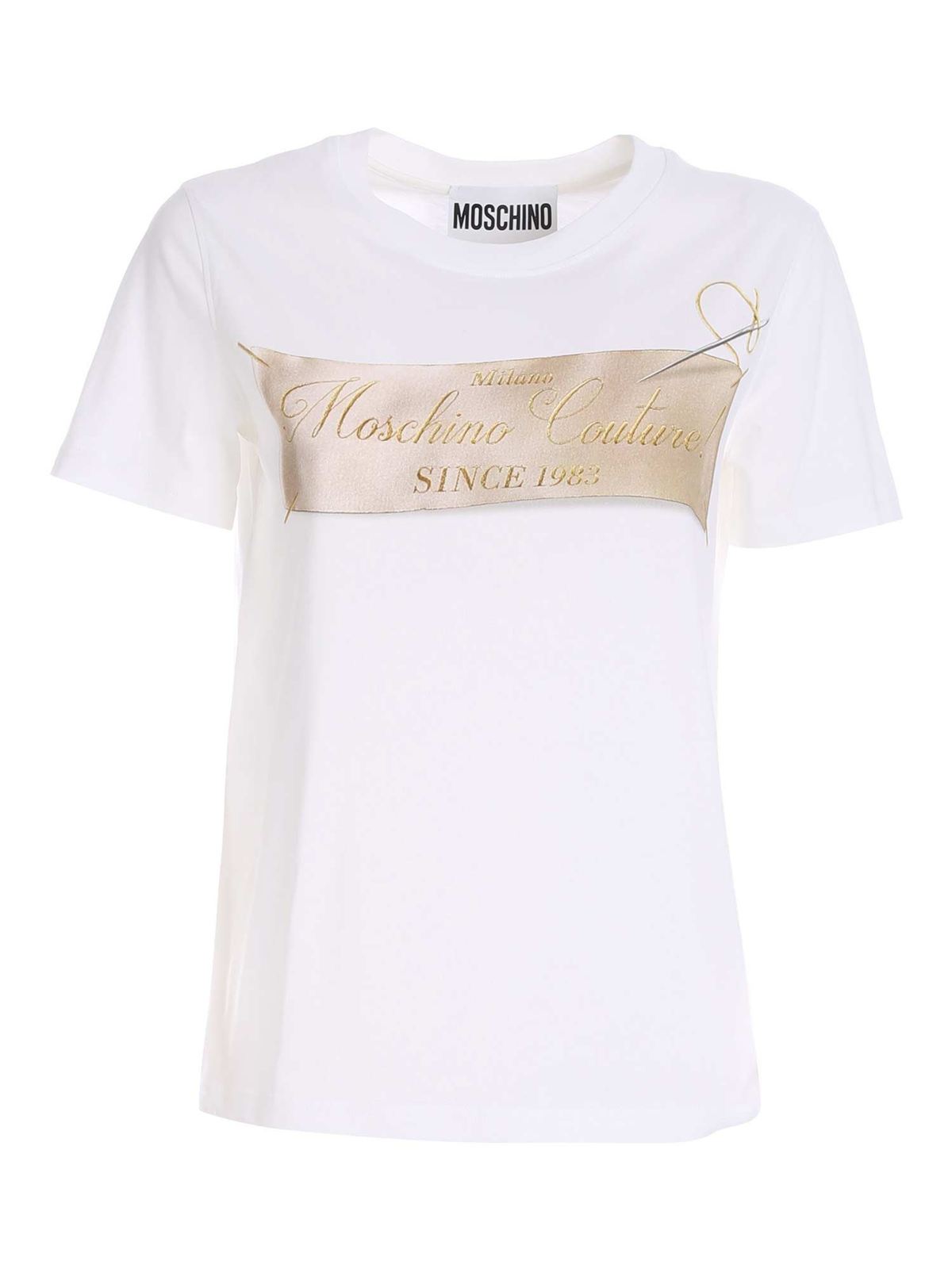 Moschino Lebel Print T-shirt In White