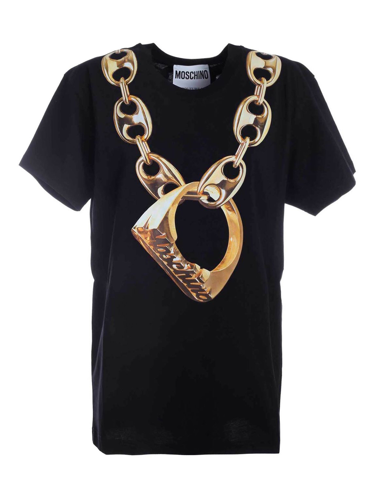 Moschino Macro Ring T-shirt In Black In Negro