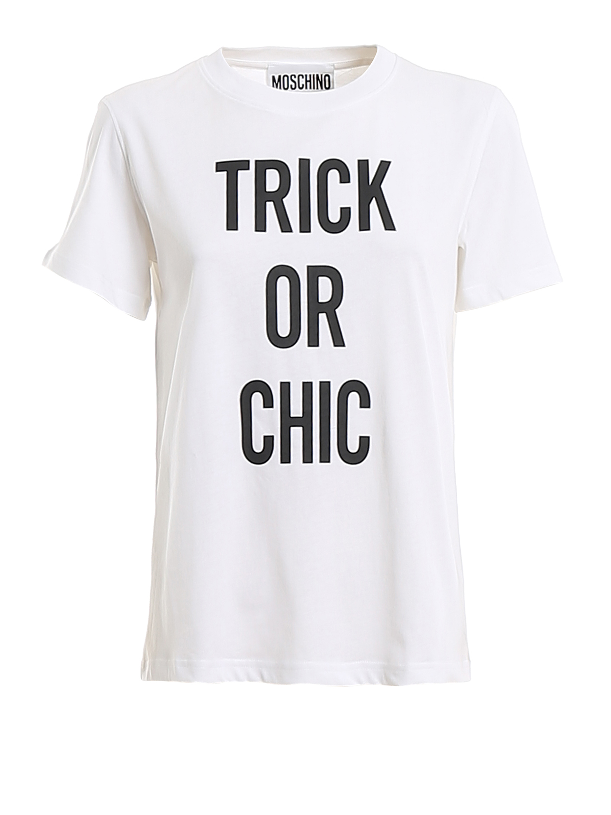 Moschino Trick Or Chic Printed Jersey T-shirt In White