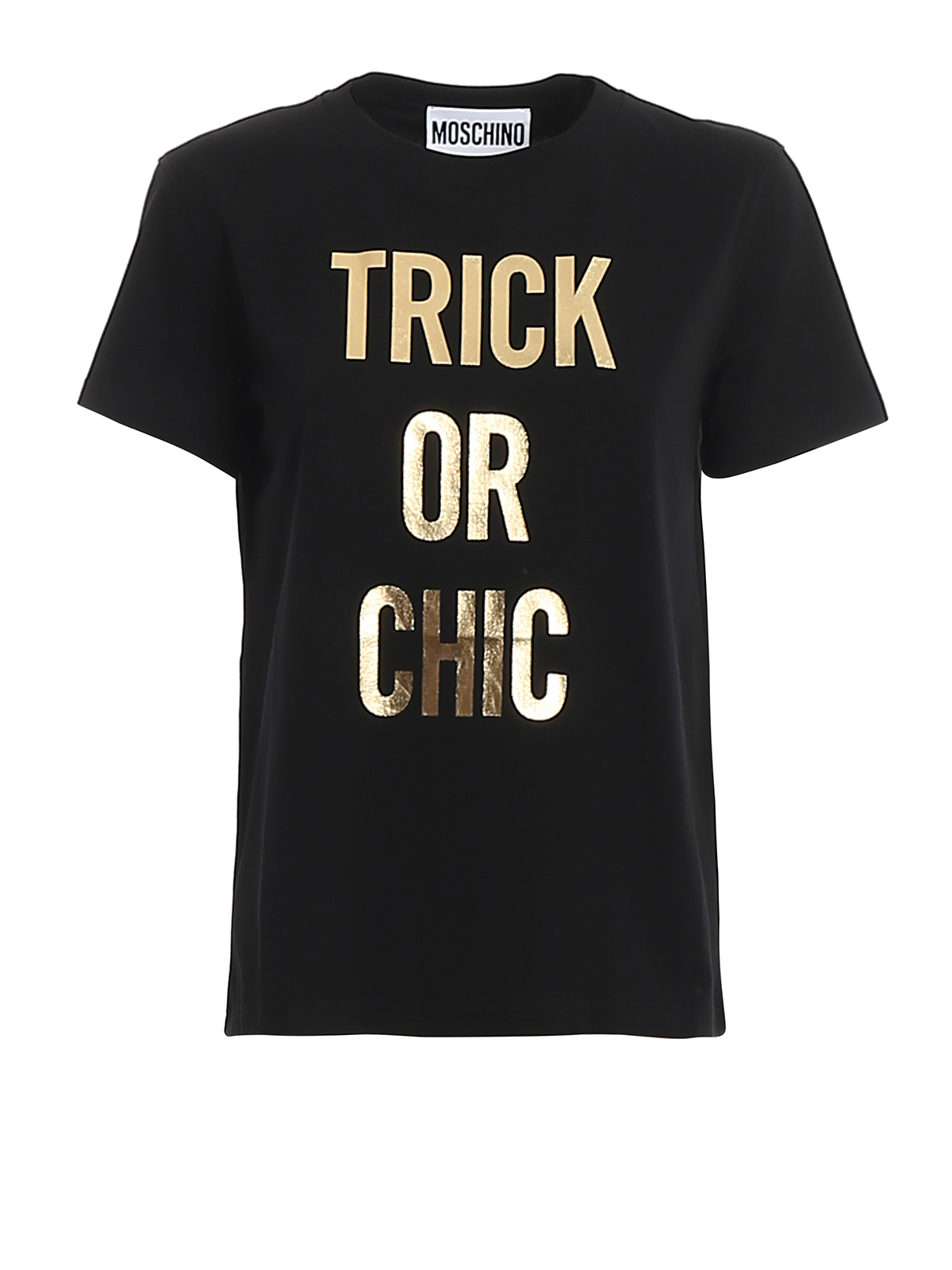 Moschino Trick Or Chic Printed Jersey T-shirt In Black
