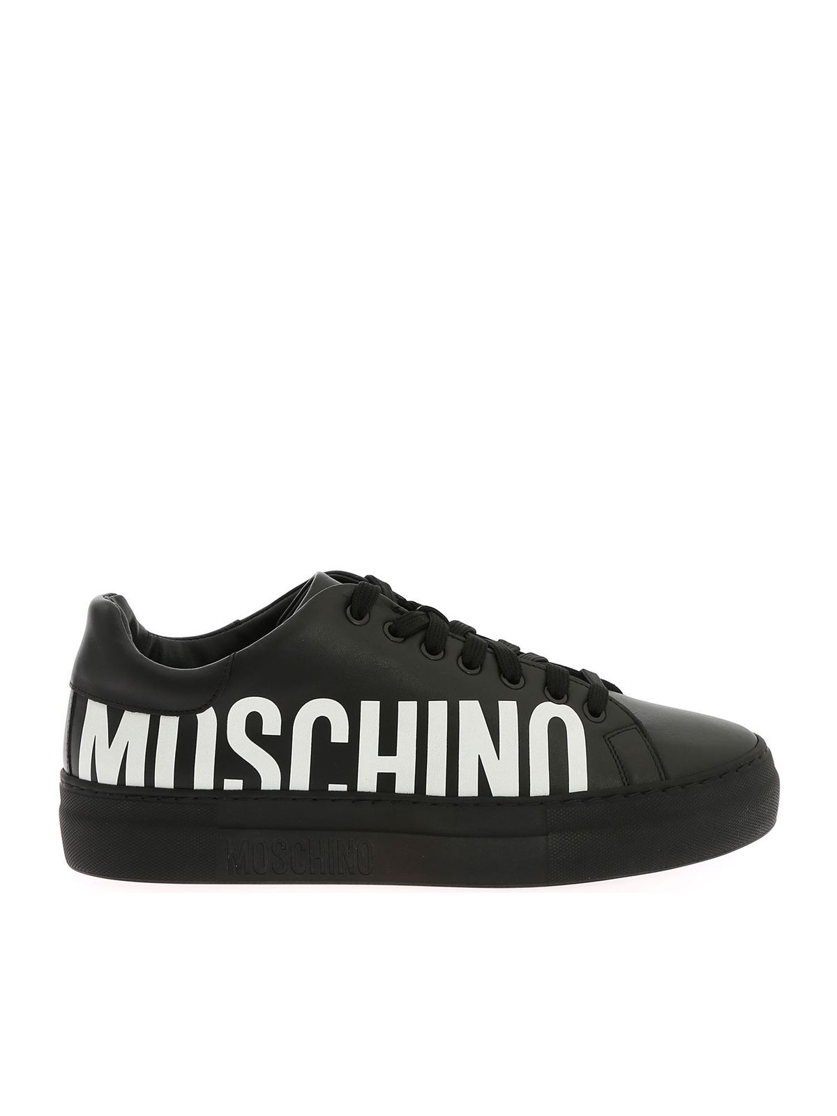 Moschino Black Sneakers With Logo In Negro